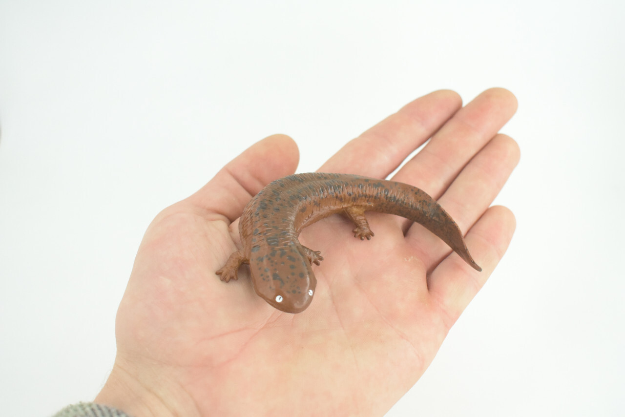 Giant Salamander Toy Model, Hand Painted Rubber Realistic 4 Inches CH857 BB198