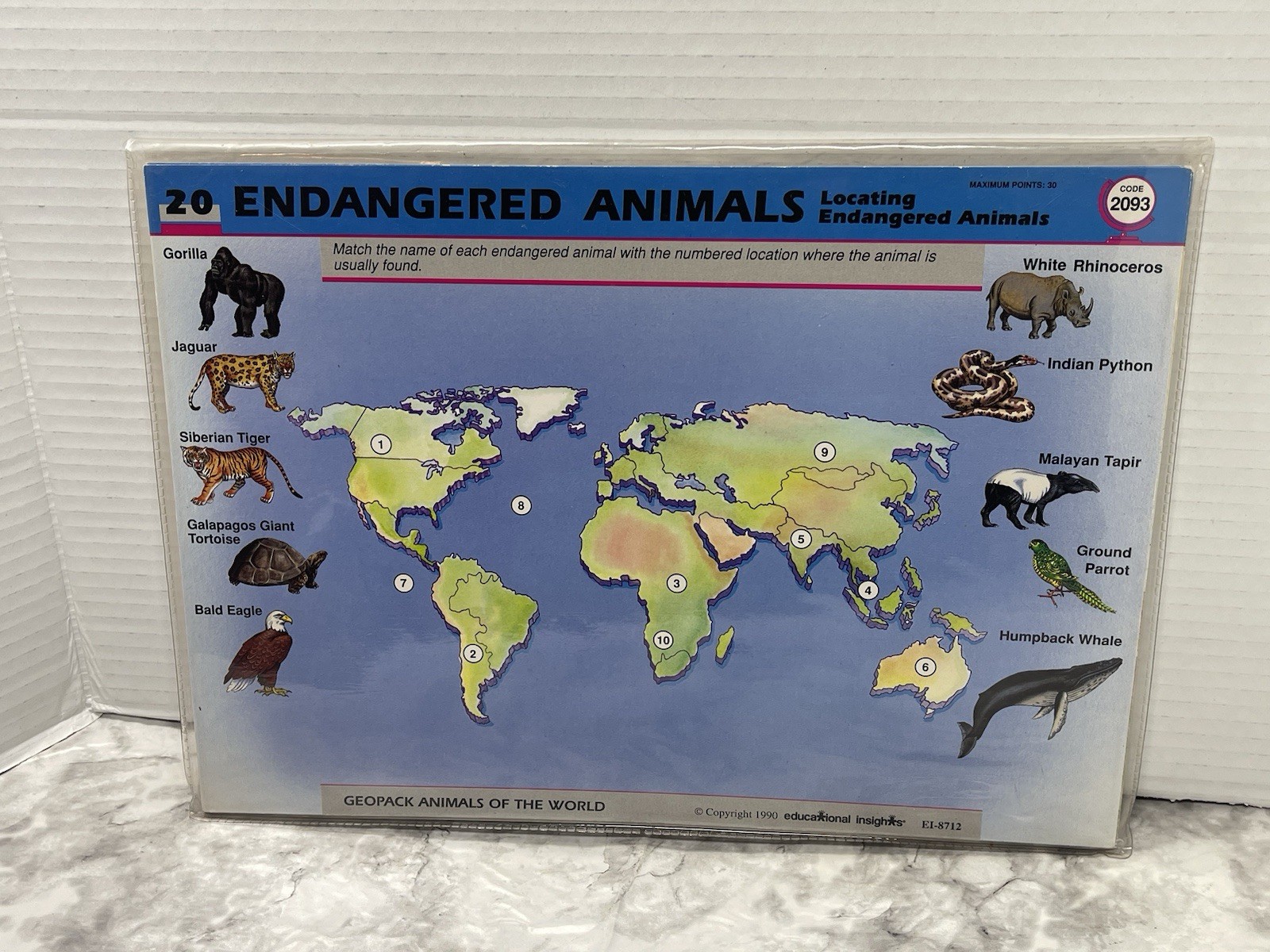 Vintage GeoSafari Animals of the World Cards EI-8712 20 Lessons 10 Card Complete