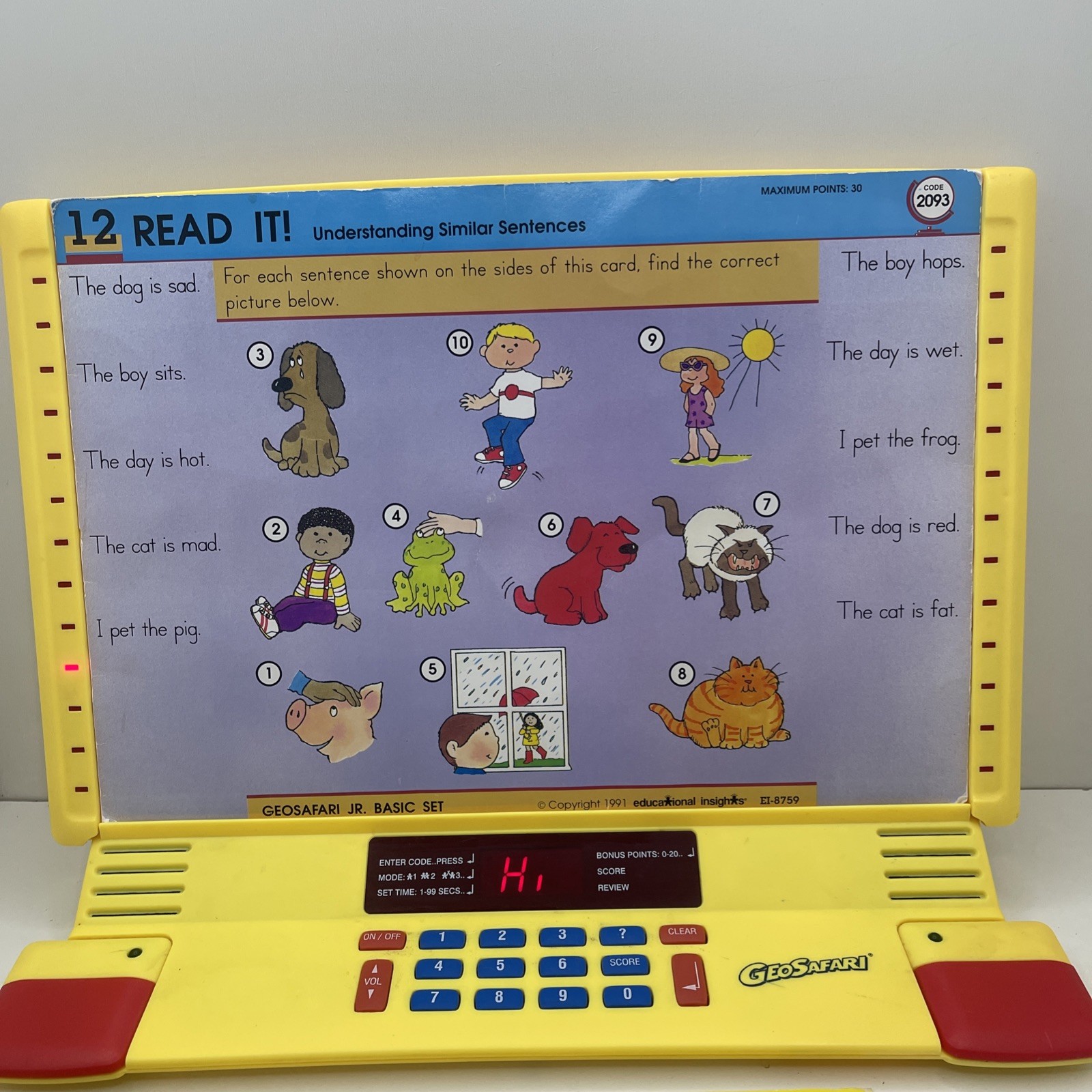 Vintage GeoSafari Jr EI-8855 Electronic Learning Game Unit w/ 8 Cards Tested
