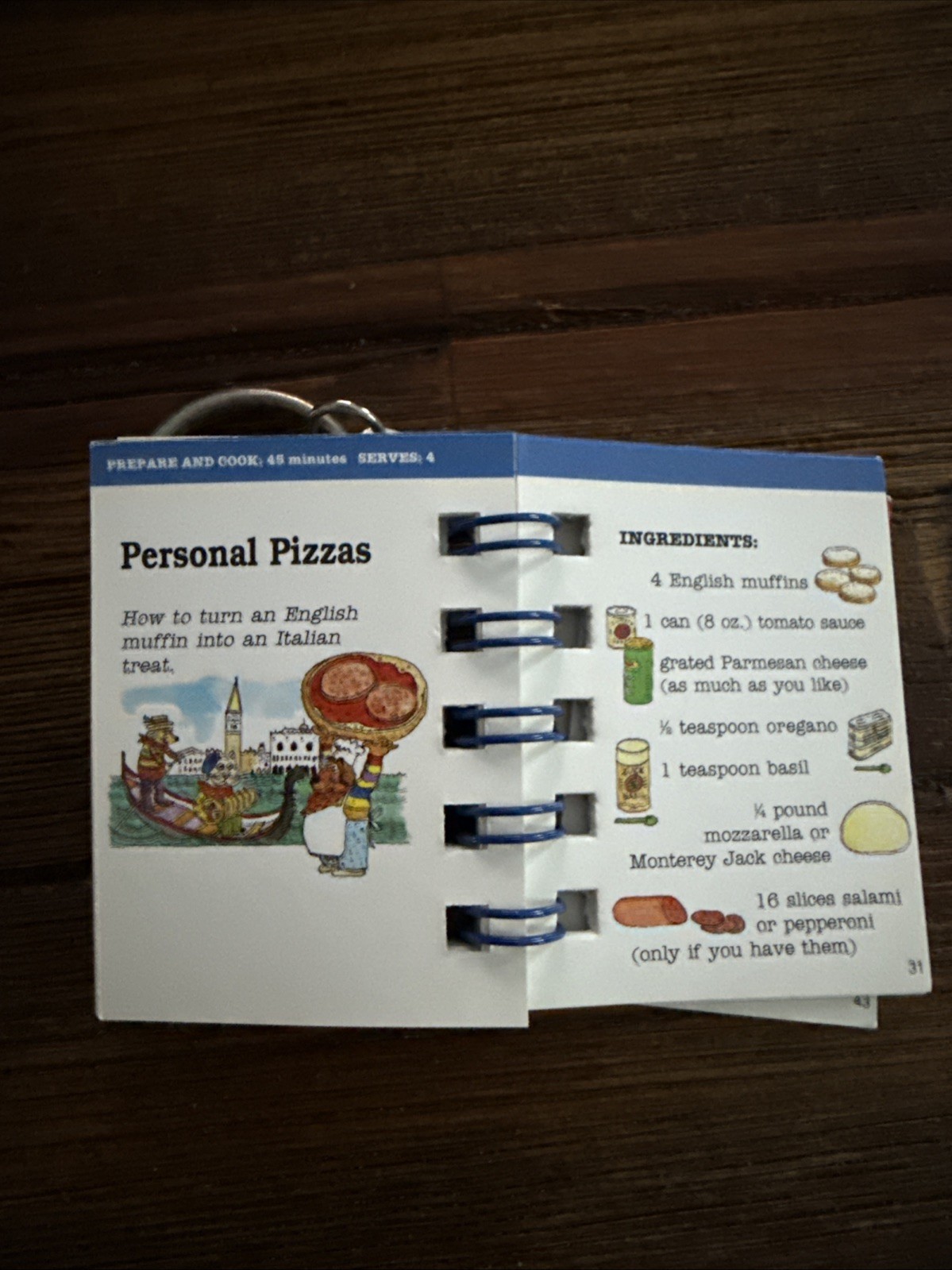 Vintage 1998 Basic Fun Klutz Mini Book Keychain Kids Cooking Book Miniature Used
