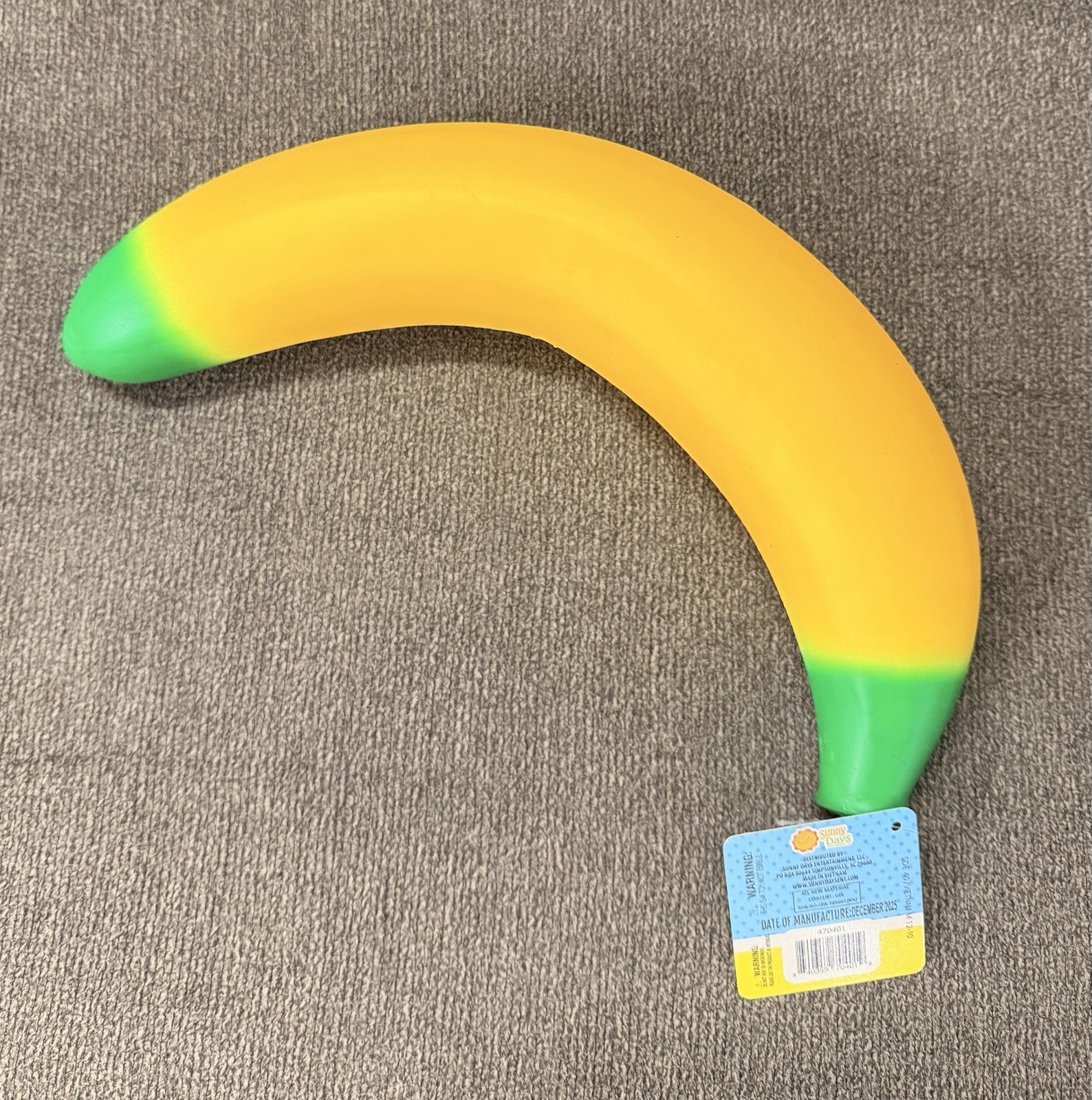 Sunny Days Squeezy Banana Yellow Squishy Toy TikTok Stress Relief Sensory Fun