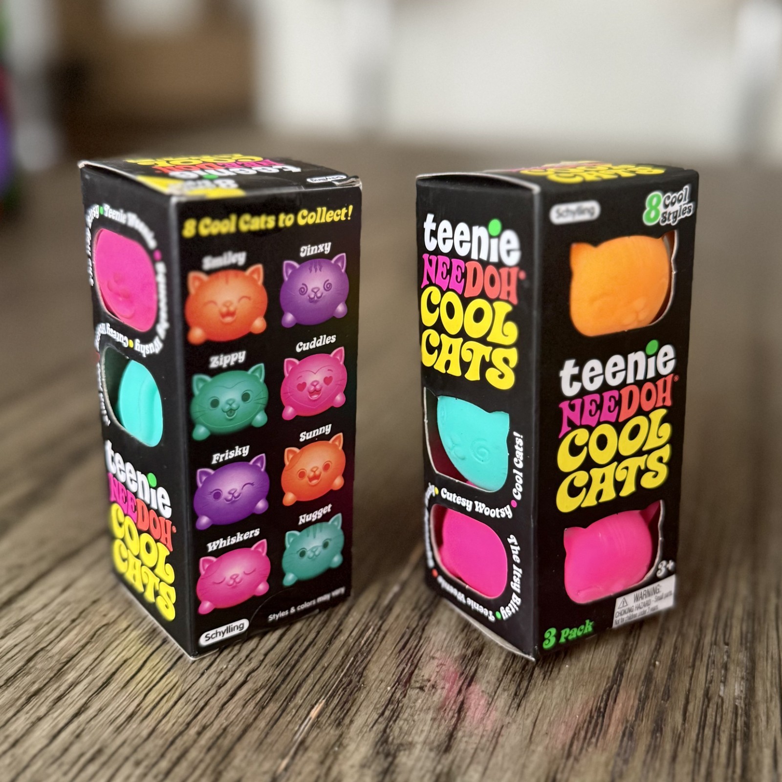 Schylling NeeDoh Teenie Cool Cats 3-Pack Squishy Sensory Fidget Stress Toy New