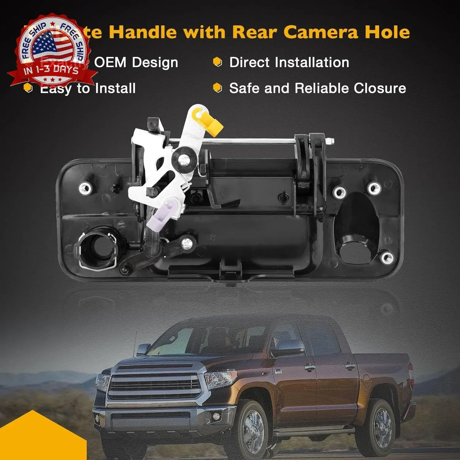 Gledewen Tailgate Handle Liftgate Latch Handle with Rear Camera Hole | for 2007-