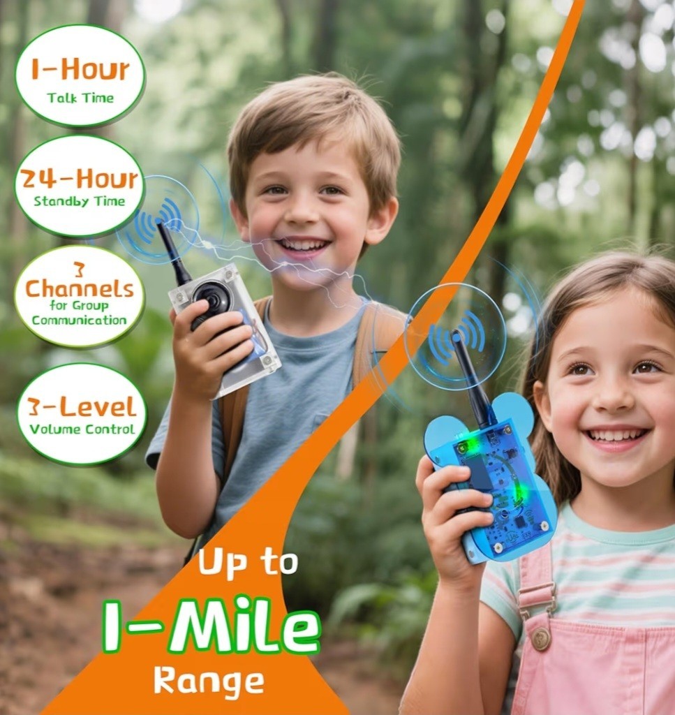 eUda+ STEM DIY Electronic Walkie Talkie Kit Soldering Toy For for 8yrs&Up NEW