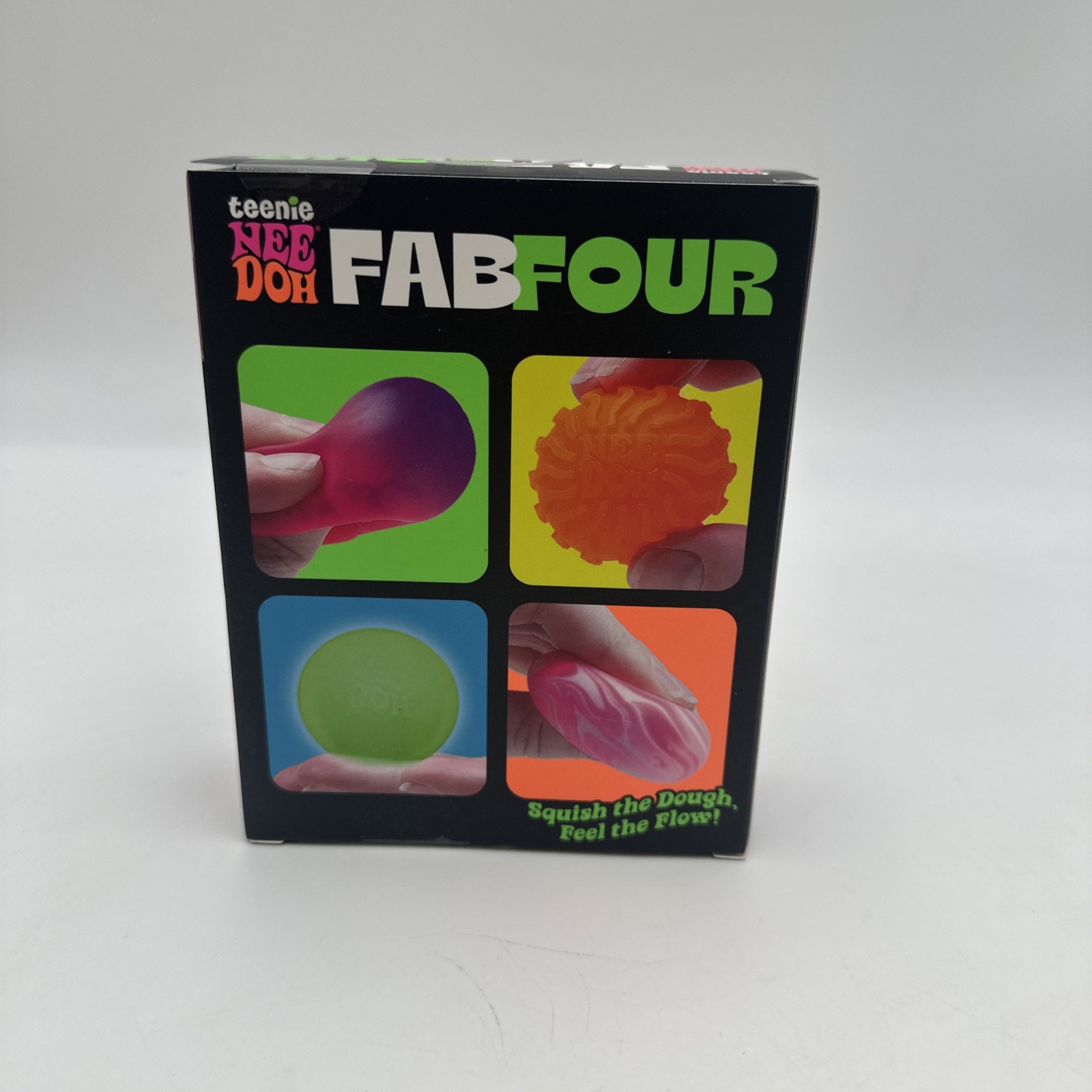 Needoh Teenie Fab Four 4-Pack Nee Doh Color Change Ripples Glow Swirl Read Dear