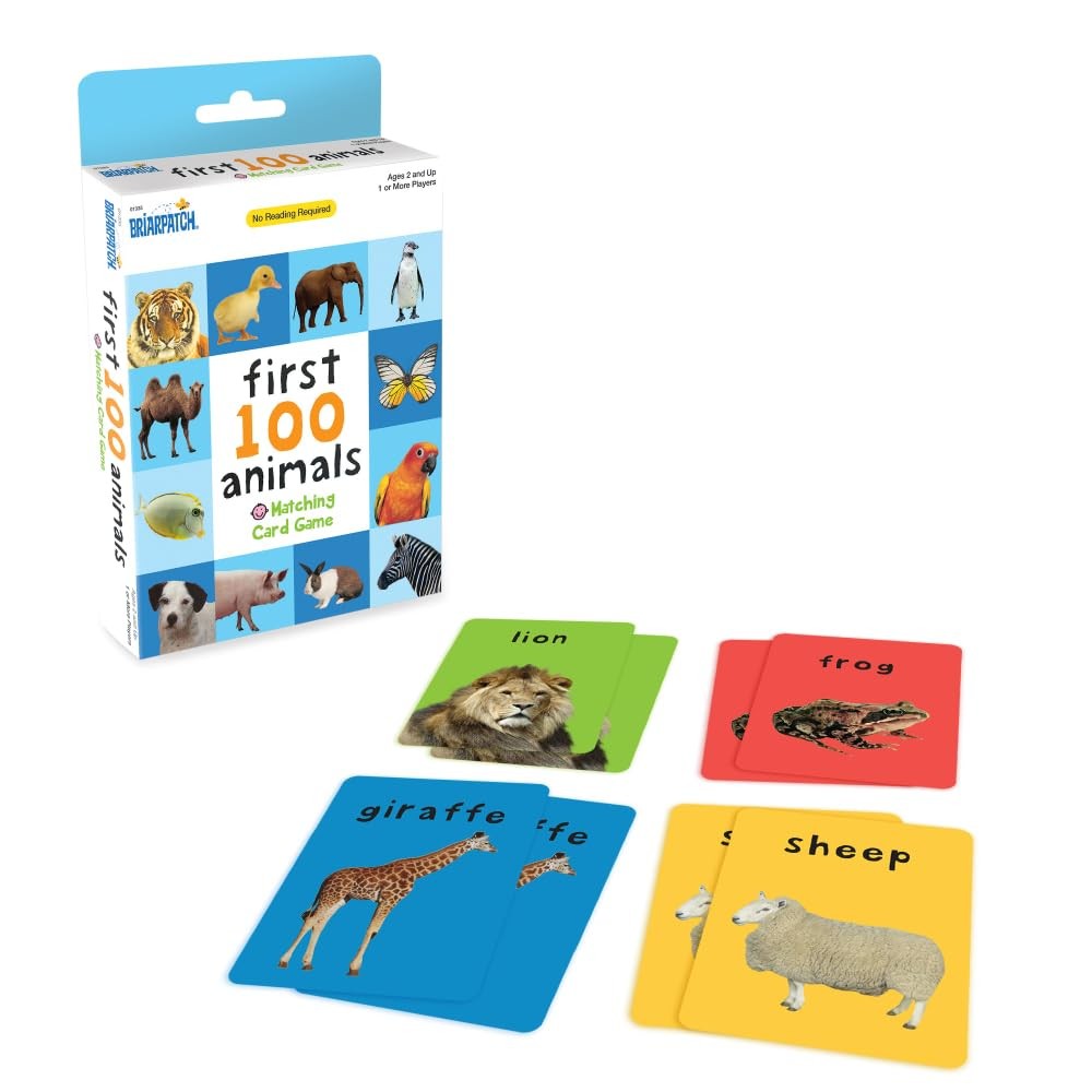 First 100 Animals Matching Card Game Preschool Learning Memory Game Kids