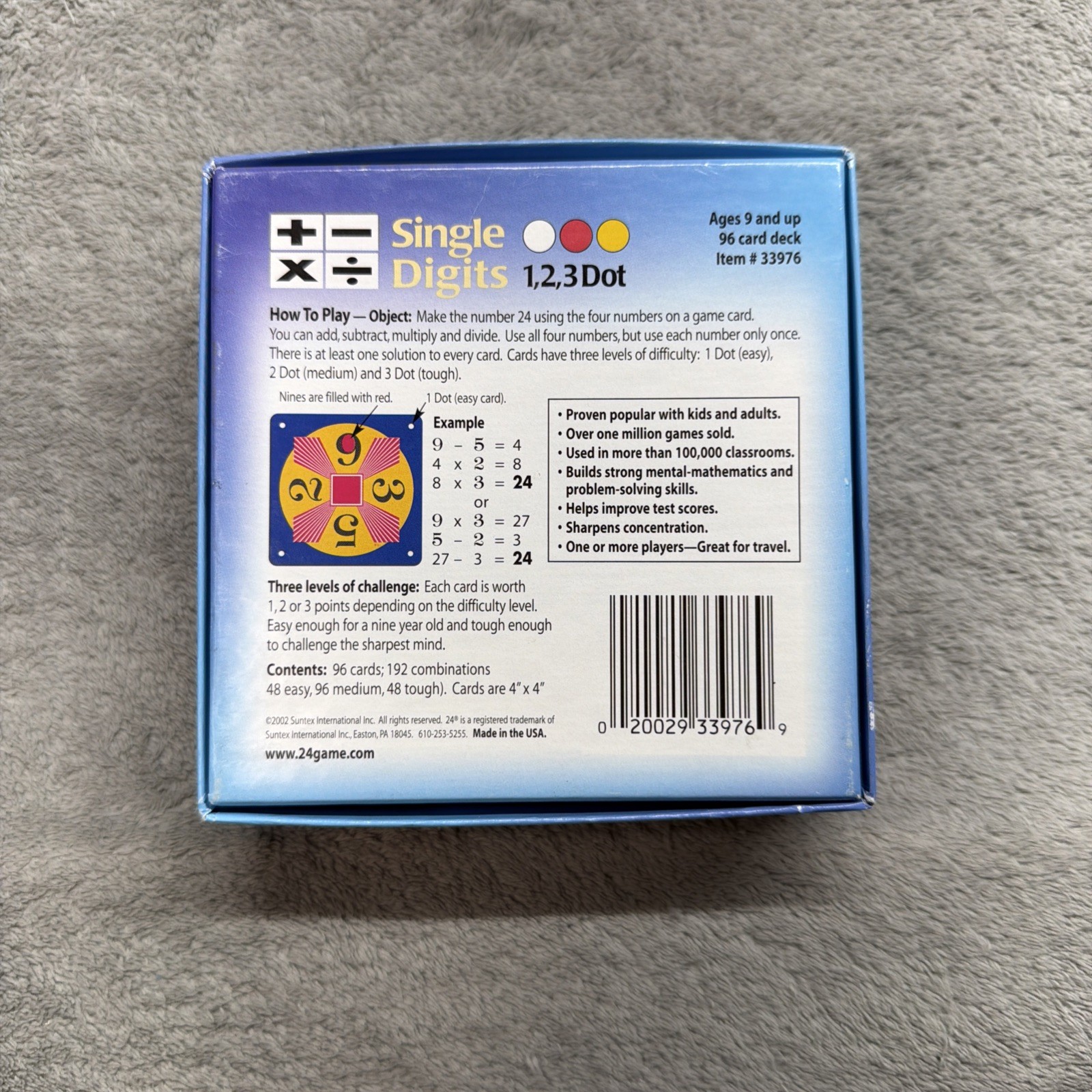 24 Game Single Digits 1 2 3 Dot Math Game Complete Math Learning Family Fun