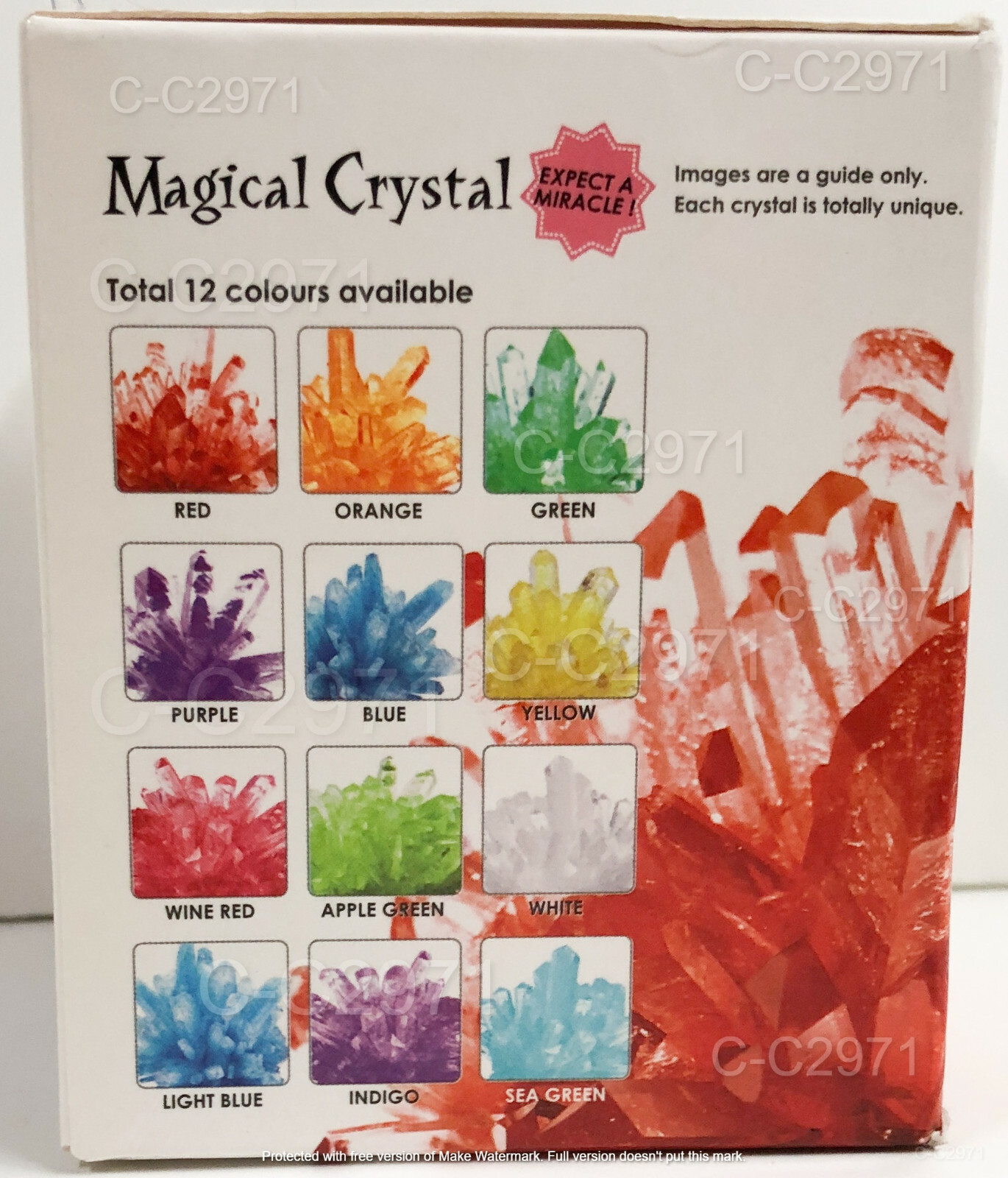 Magic Crystal Growing Kit Mystic Garden Science Experiment Blue Red Yellow Green