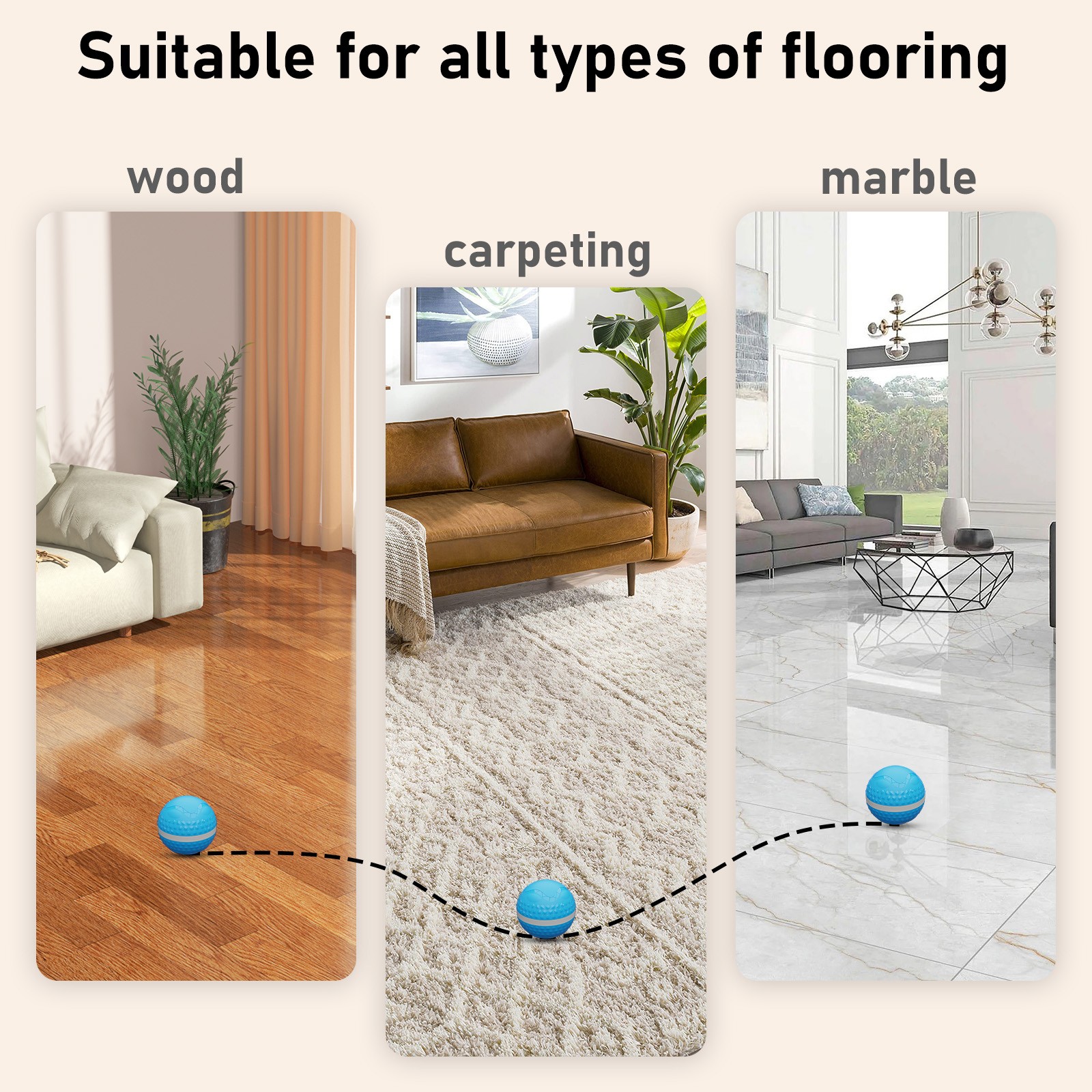 Smart Interactive Dog Toys, Automatic Moving Ball With Lighting Modes, Interact