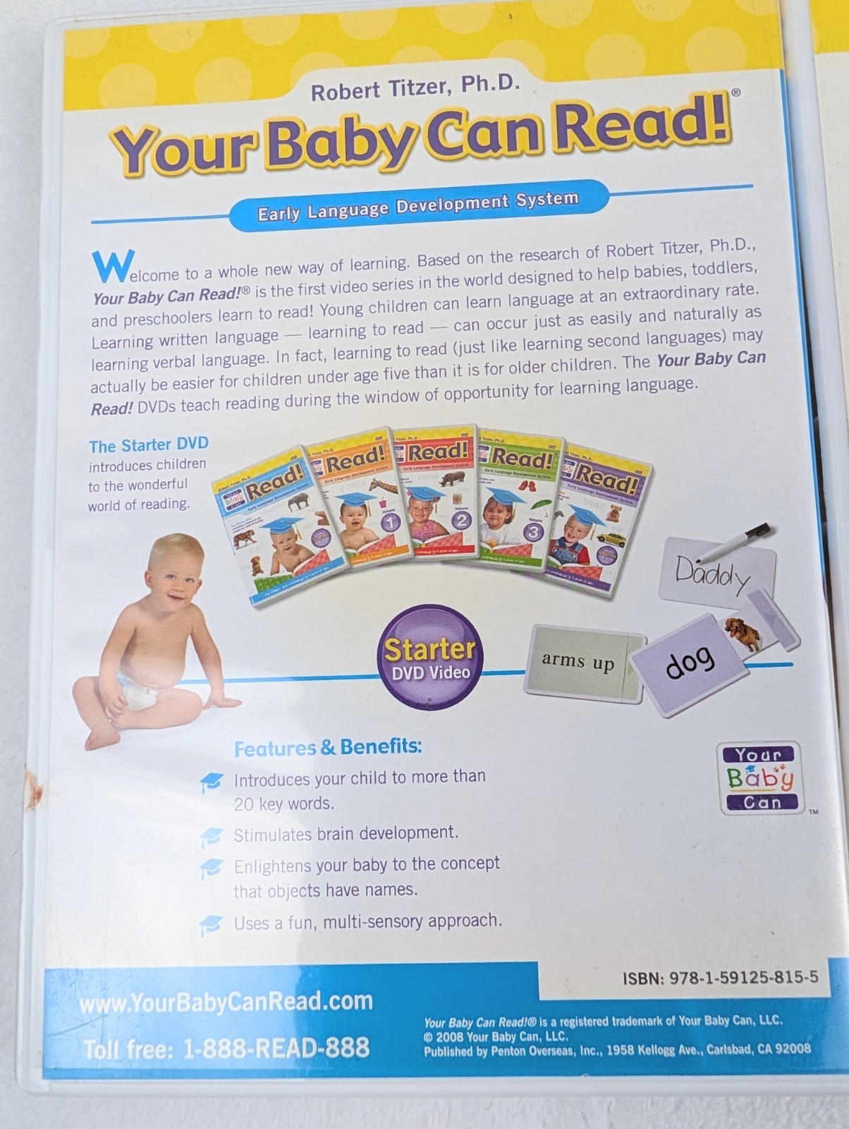 Your Baby Can Read Early Language Development System 1-3 DVD Set Learning Movie