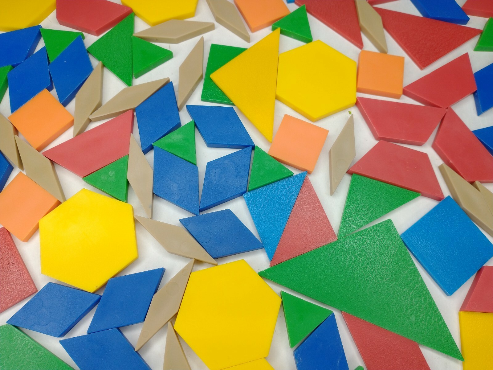 130 Piece Lot Geometric Shapes Plastic Multicolor