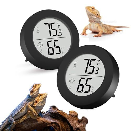 Reptile Tank Accessories Pack Bearded Dragon Tank Thermometer Full 2 Black