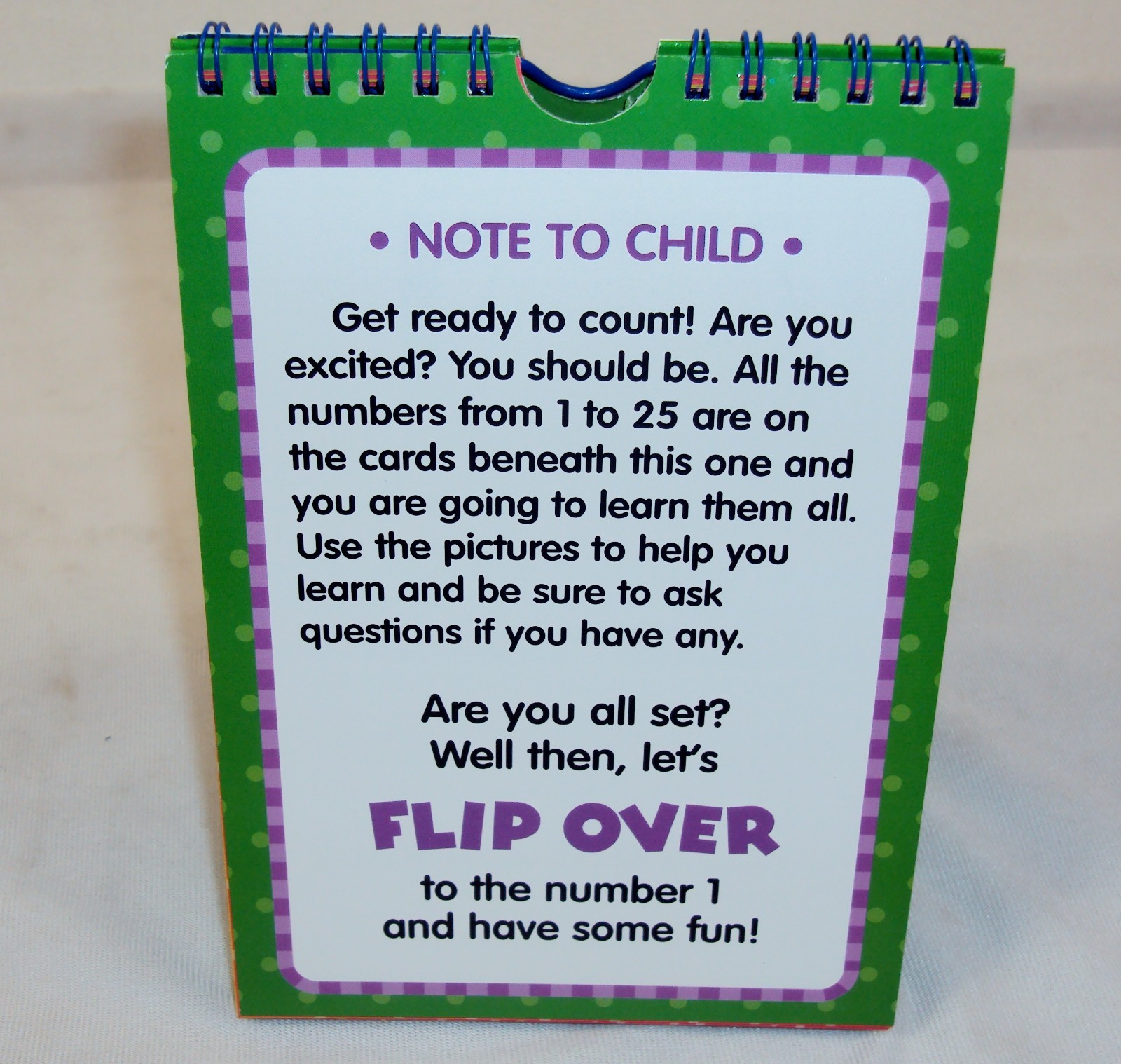 Flip Over Learning NUMBERS ~ Active Minds Flash Card Book For Parents & Children