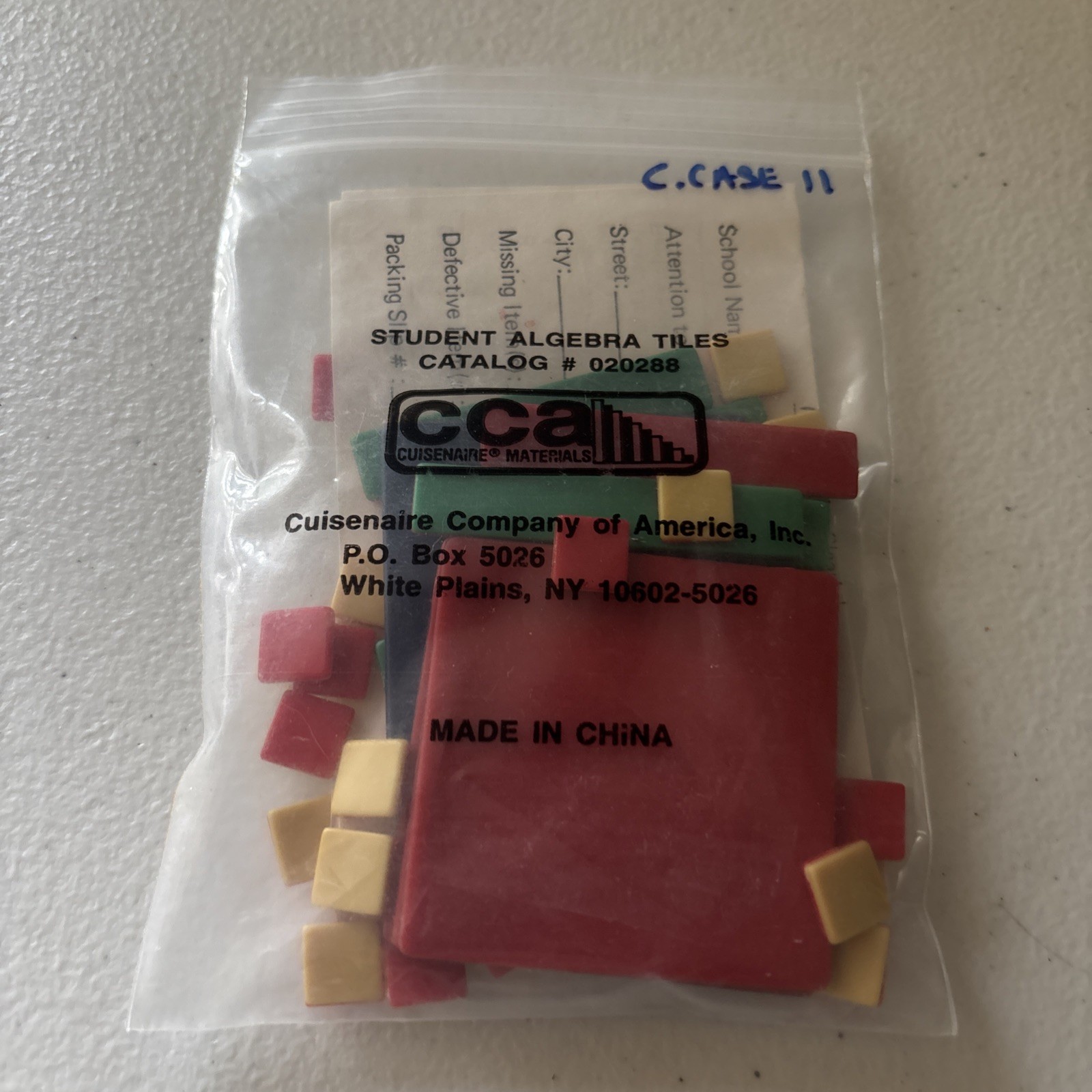 CCA Student Algebra Tiles #020288 Cuisenaire Company of America, Inc. Math Tiles