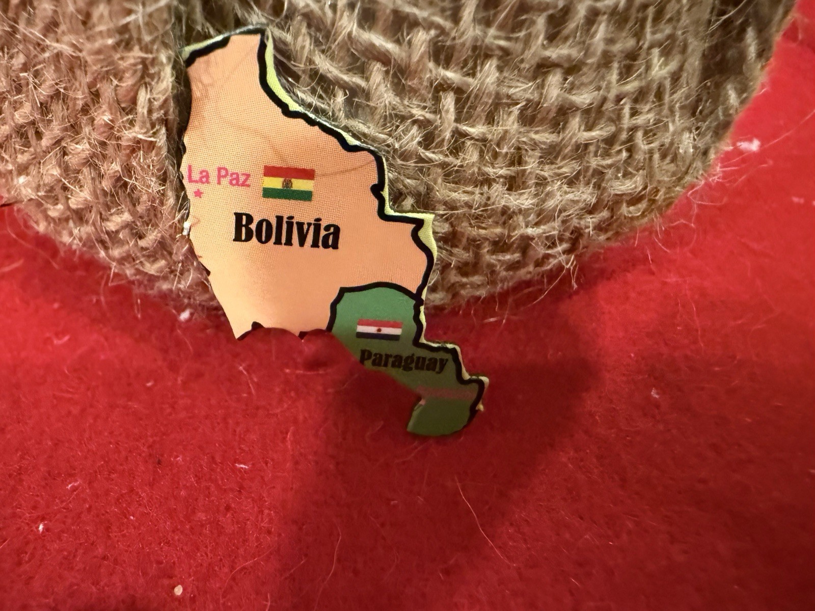 Ata-Boy Magnetic World Map Play-n-Learn Bolivia Piece
