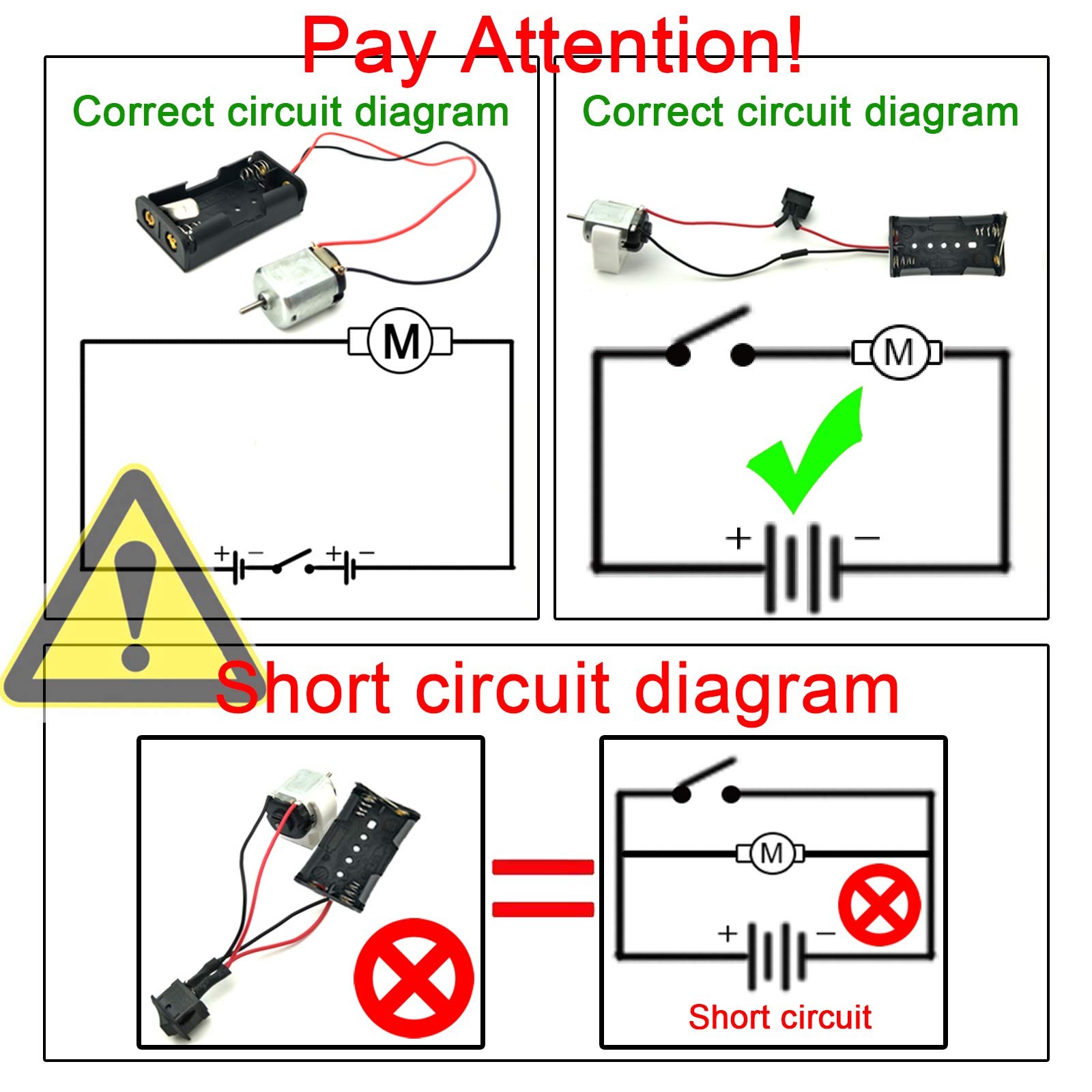 6 Set Rectangular Mini Electric 1.5-3V 24000RPM DC Motor with 84 Pcs Plastic …