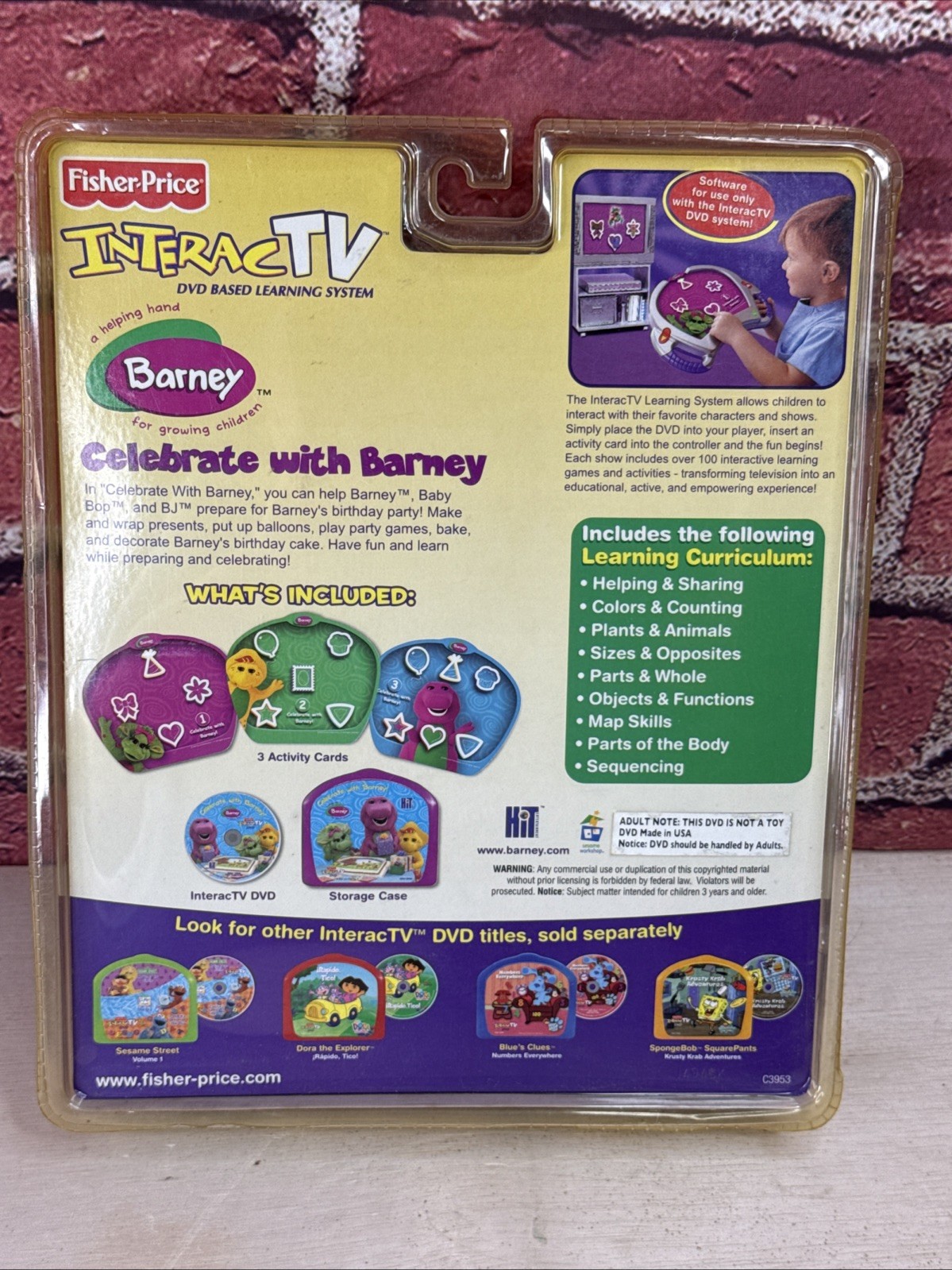 Fisher-Price InteracTV Celebrate With Barney Birthday 2004 Rare New DVD HiT