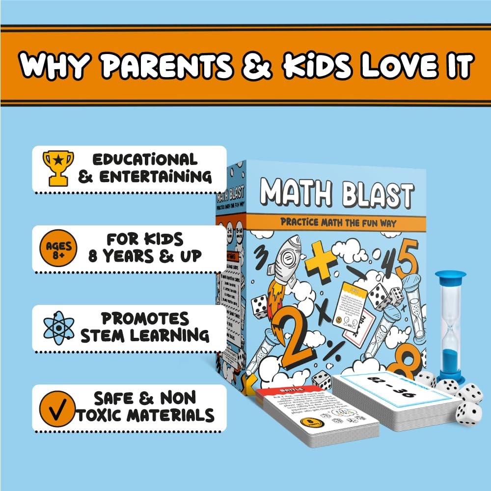 Math Blast! Cool Games for 4 inches x 1.9 x 4 inches, Multicolor