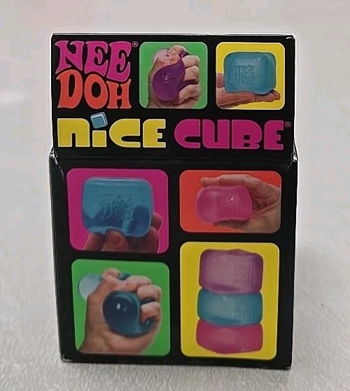 Nee Doh Nice Cube Blue Ice Super Solid Squish Authentic NEW