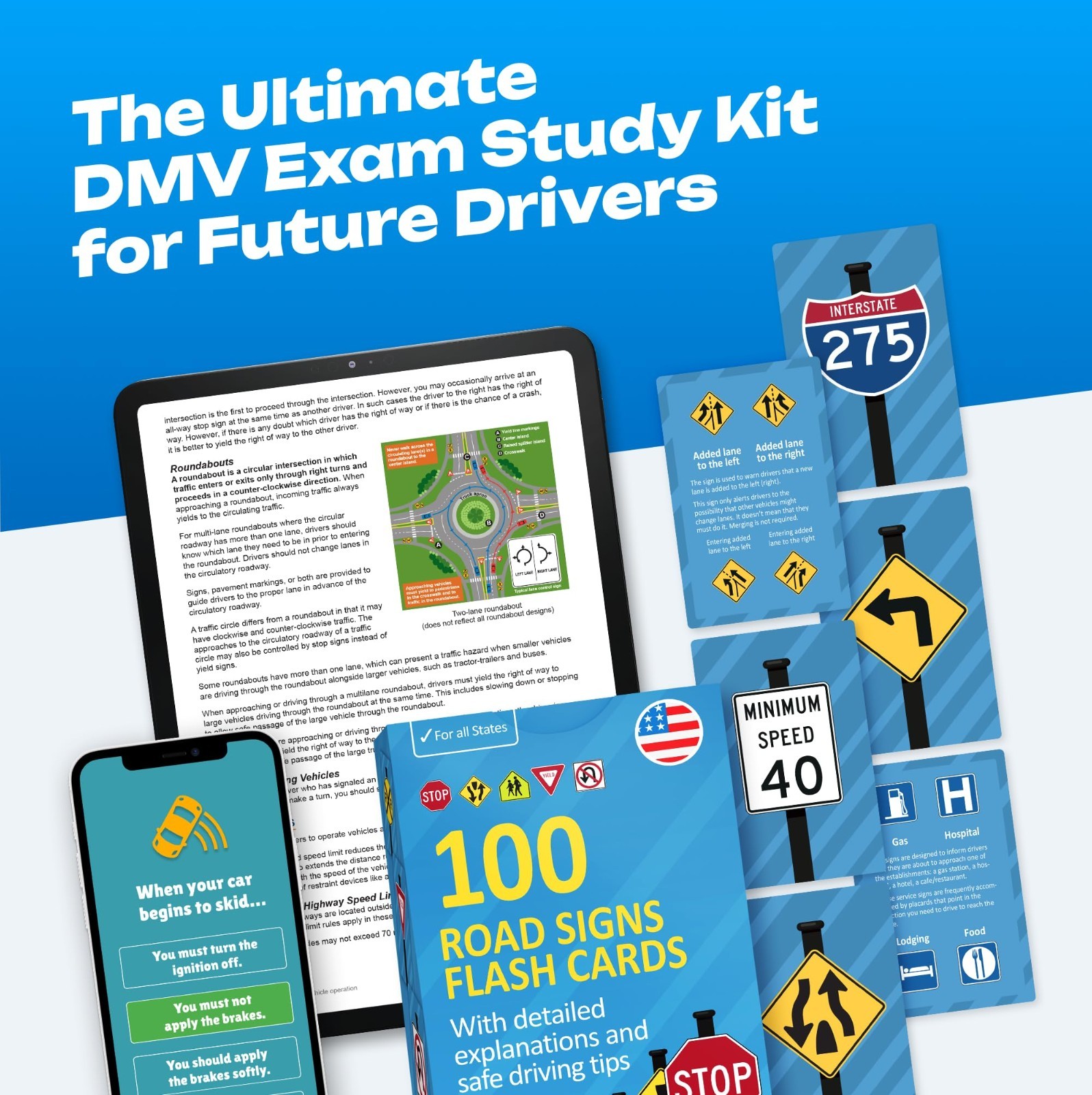 Road Signs Flash Cards – Safe Driving Tips & Explanations – Perfect Teen Gifts