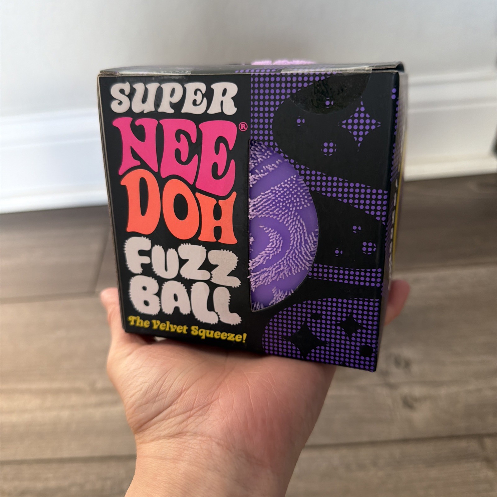 PURPLE SUPER Needoh Fuzz Ball Nee Doh Squishy & Needoh Nice Berg Swirl Lot 2pc