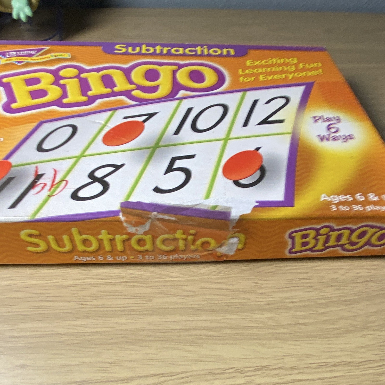 TREND Subtraction Bingo Math Learning Game Ages 6+ Age 4-7 8-11 Years