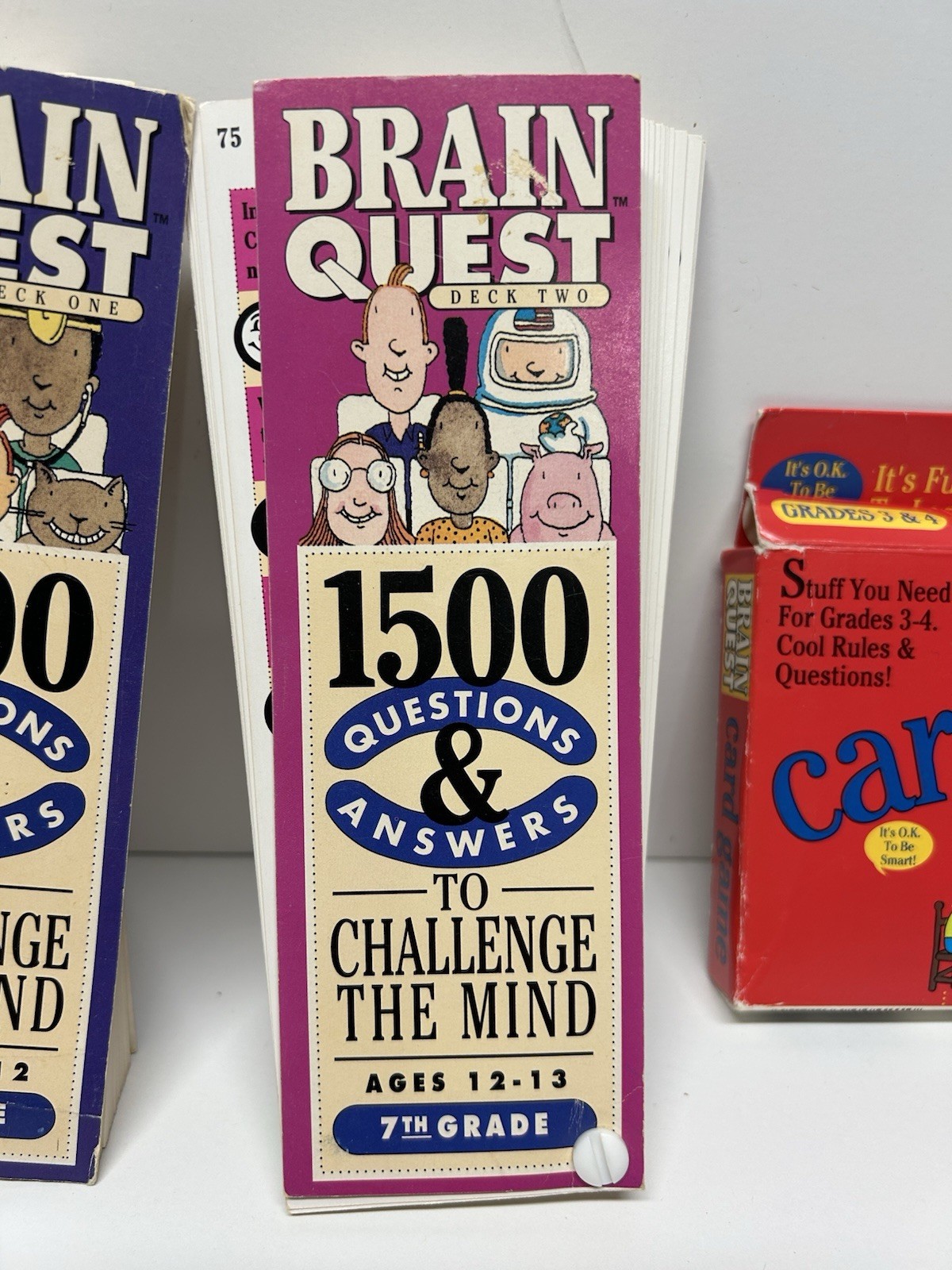 Vintage BrainQuest 3rd,6th&7th Grade Cards 1500 Q&A plus 3rd/4th Grade Card Game