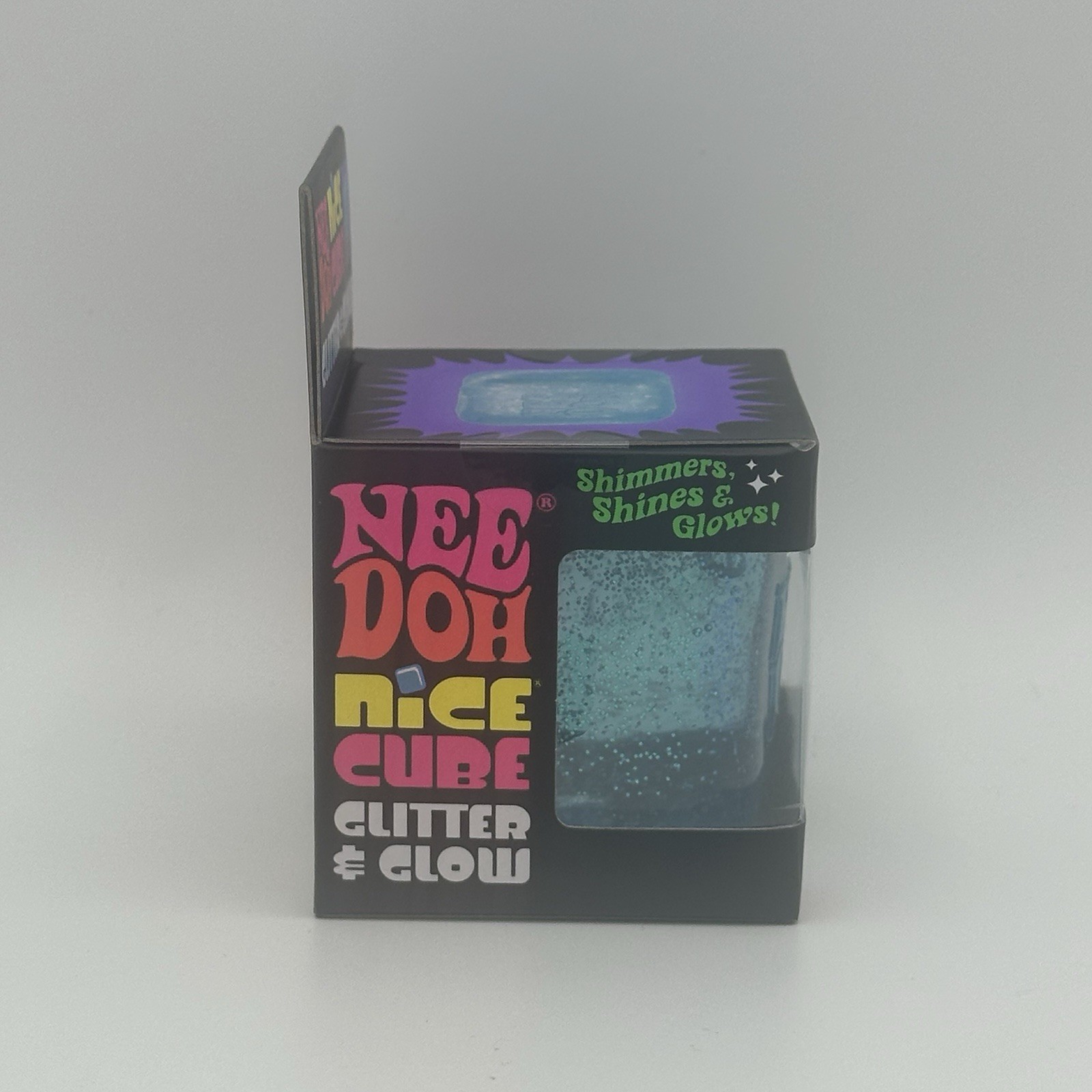Lot of 2: NeeDoh Nice Cube Glitter Glow squishy