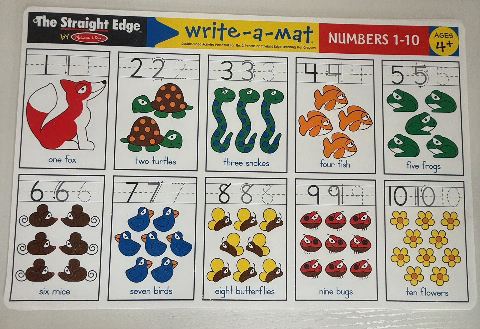 Melissa and Doug 6 Activity Learning Mats, Placemat, Double Sided ~w/bonus book