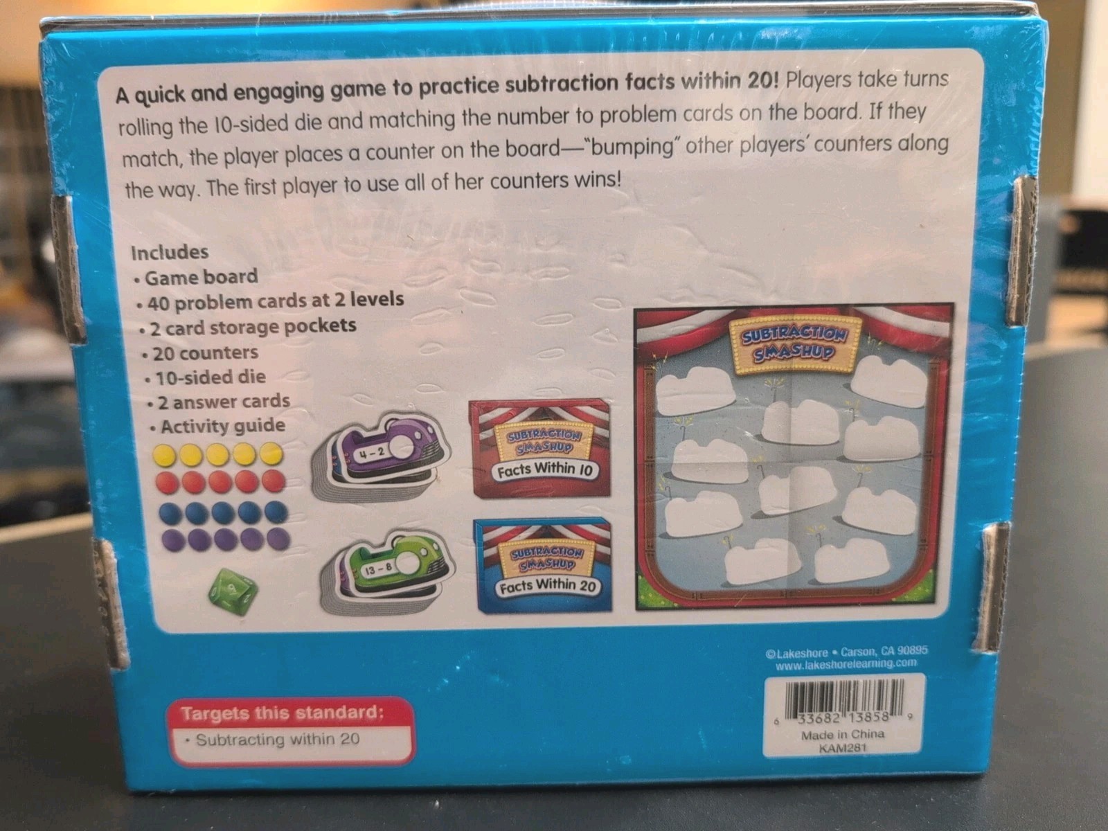 LAKESHORE Learning Math Games Lot of 2 Place Value & Subtraction Grade 1-2