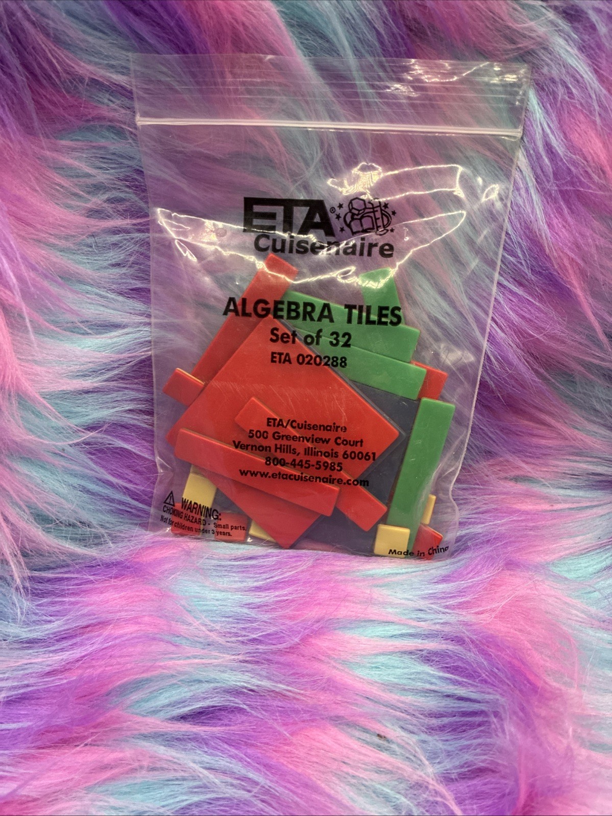 2 X Set Of 32 Algebra Tiles ETA Cuisenaire MULTI COLOR Math Tiles Double Sided