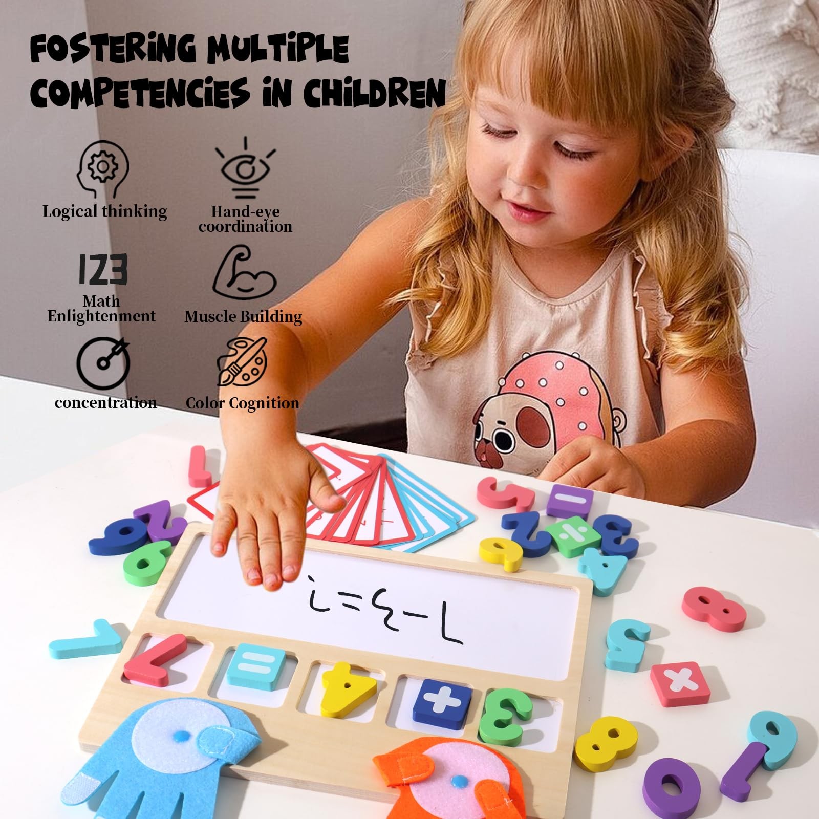 Montessori Math Board Toy Double-Sided Counting & Number Tracing Kids 3-6