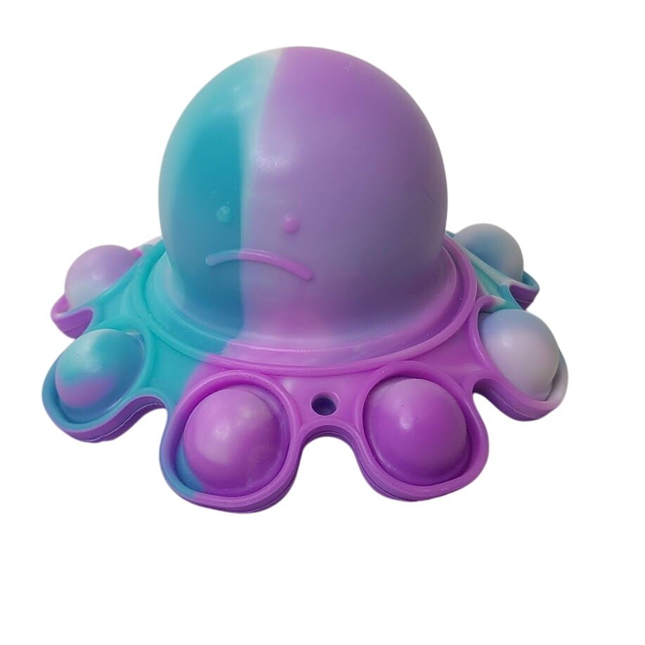Octopus Push Pop Bubble Fidget Sensory Toy Reversible Blue Purple
