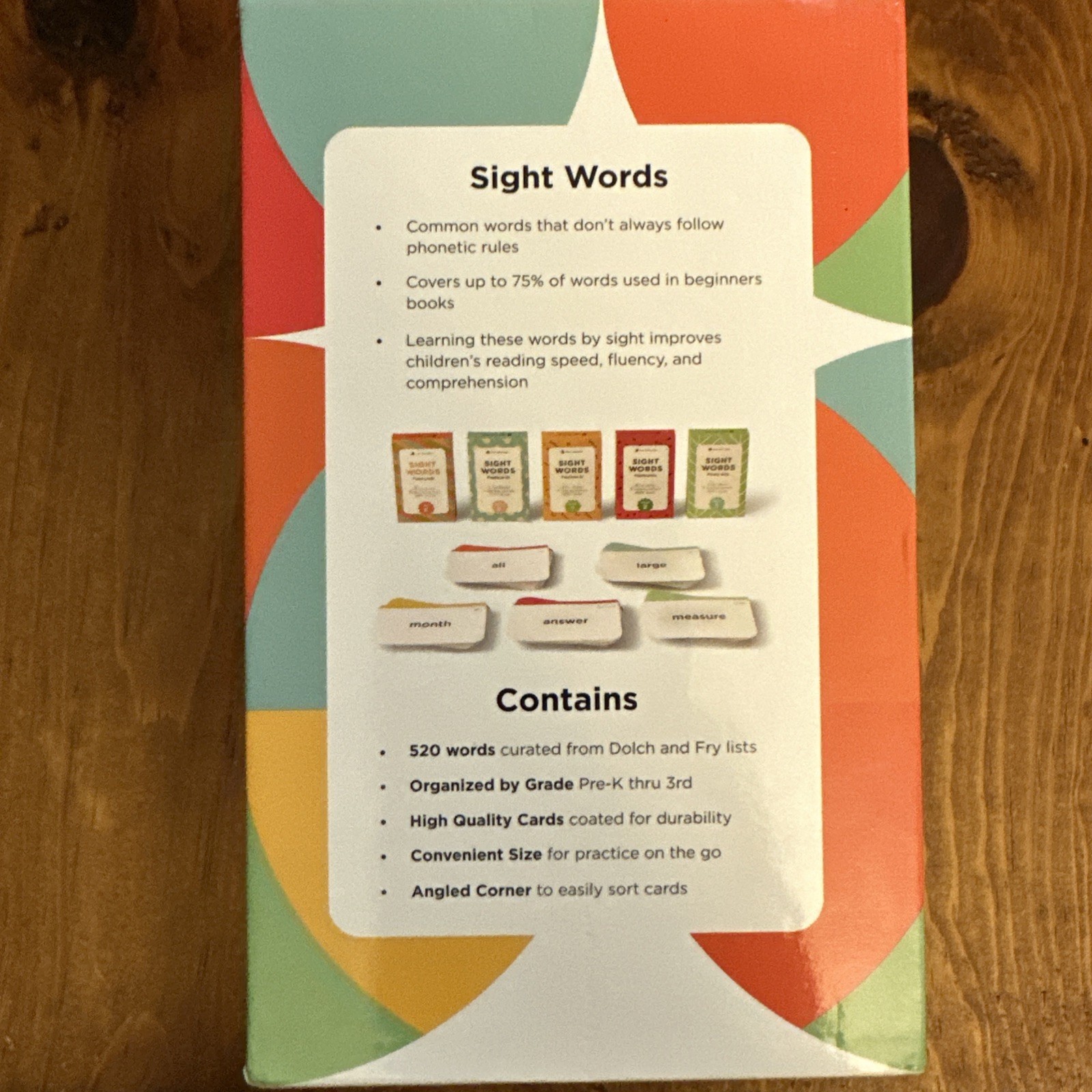 Think Tank Scholar 520 Sight Words Flash Cards Grades PK To Grade 3 COMPLETE