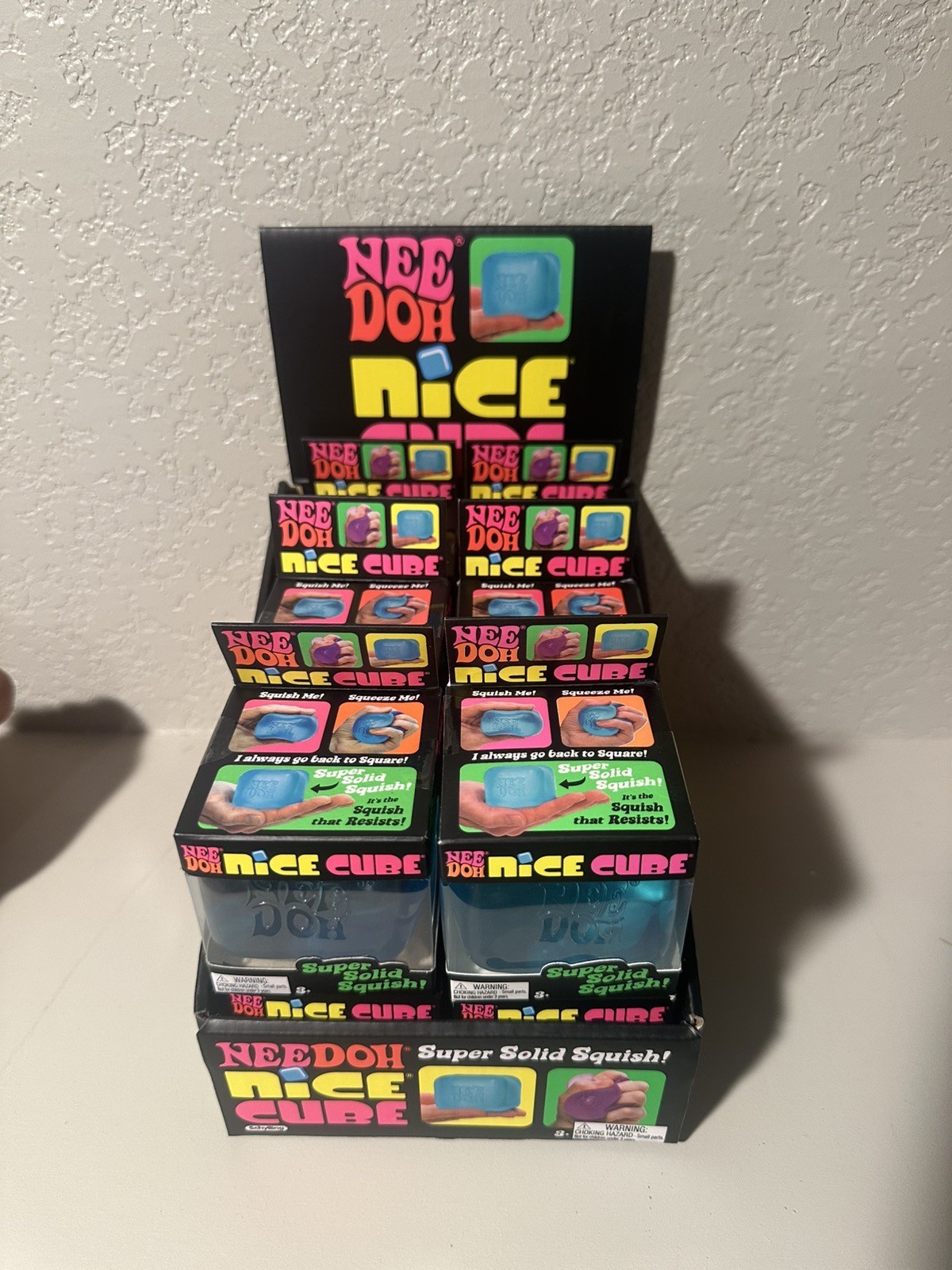 Lot Of (12) Full Case NeeDoh Nice Cube Display All 3 Colors ICE Nee Doh