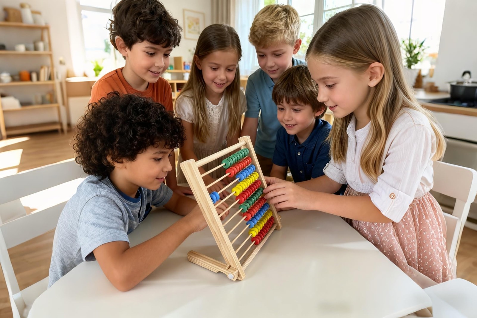 MAGIKON Wooden Counting Number Frame, 10 Rows Abacus for Learning Math 8Inch