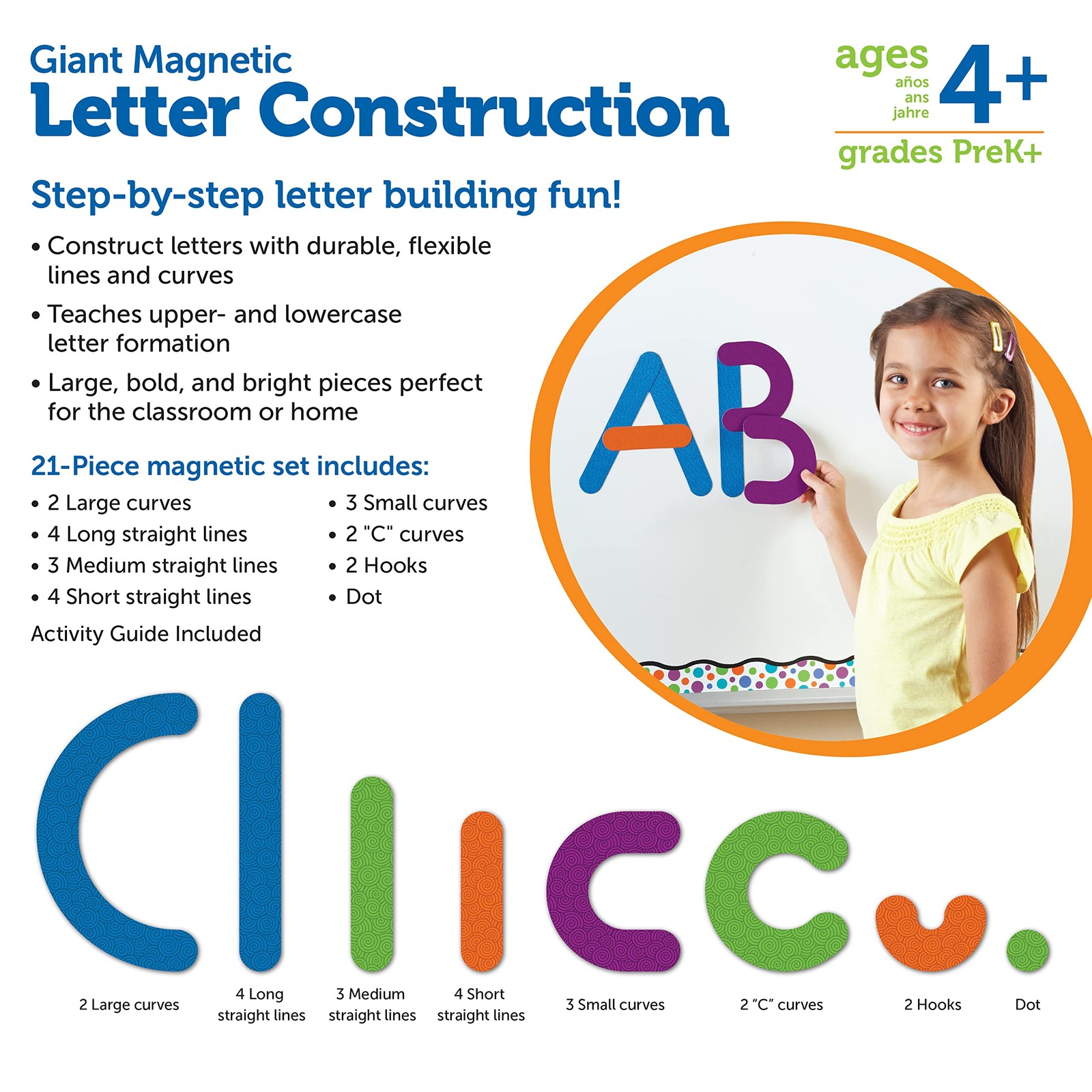 Learning Resources Giant Magnetic Letter Construction – Alphabet Magnets Letter