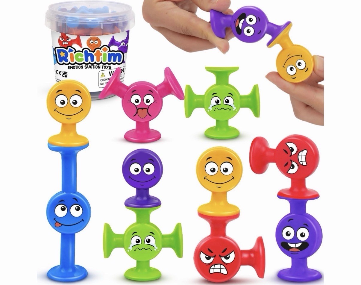 Richtim Kids Emotion Suction Sensory Toys: 24 Pack Autism Social Skills