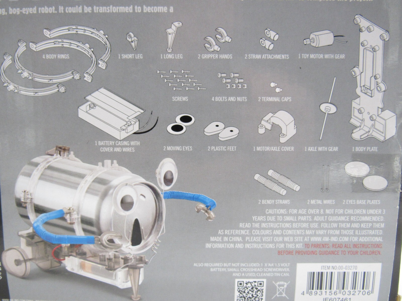 KidzRobotix Tin Can Robot Kit Educational Toy Fun Project NEW free ship