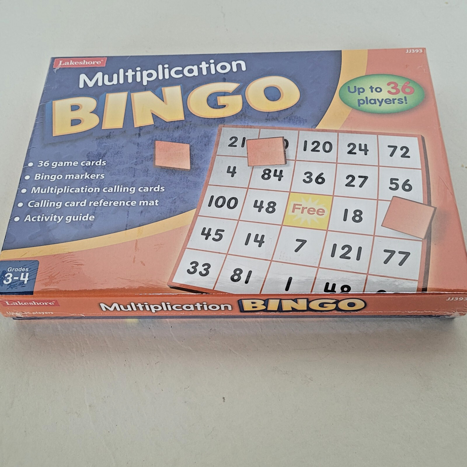 Multiplication BINGO Lakeshore Game Grades 3-4 Sealed Up To 36 Players Brand New