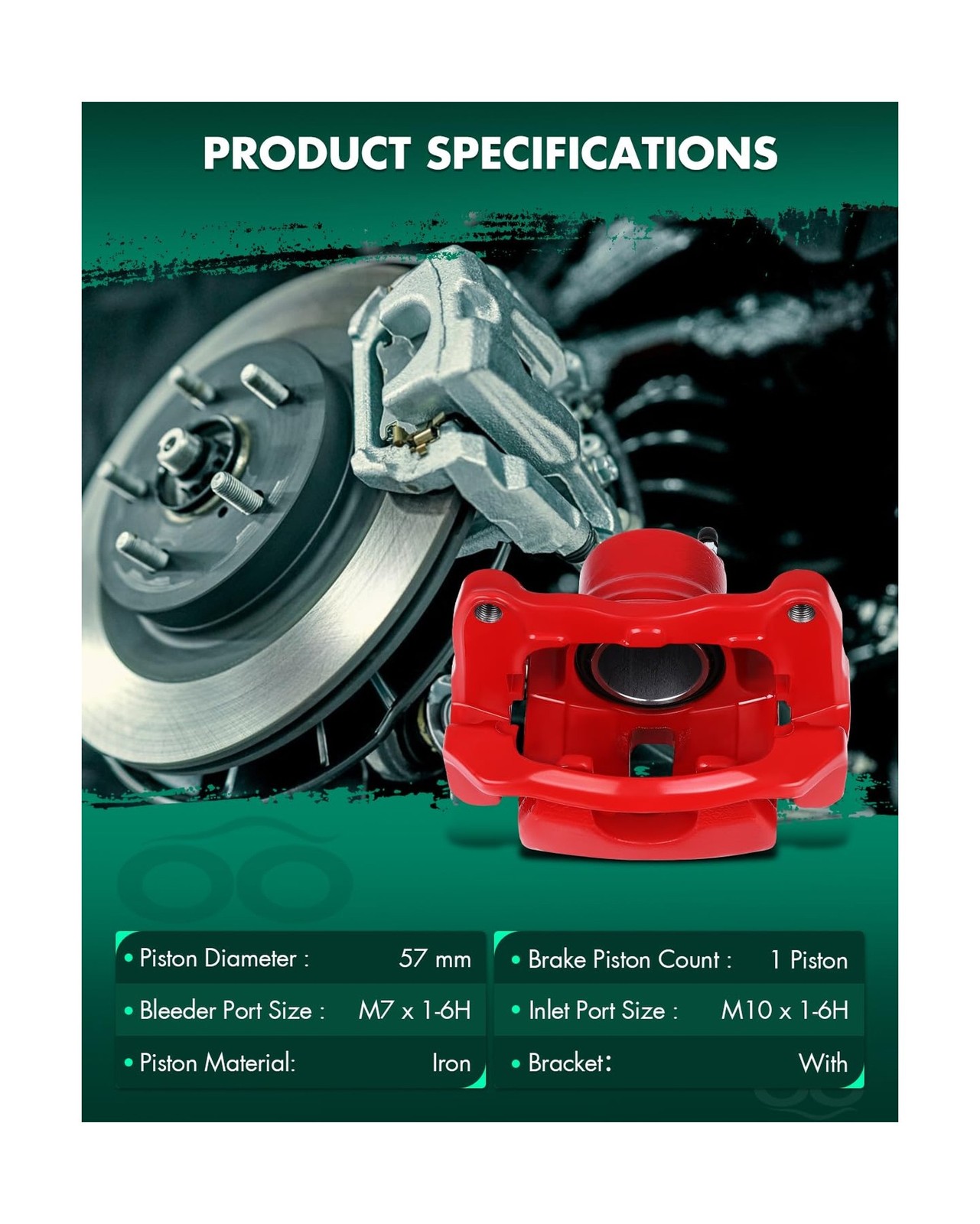 SCITOO 19B2698 19B2699 Front Left & Right Disc Brake Calipers Assembly w/Brac…