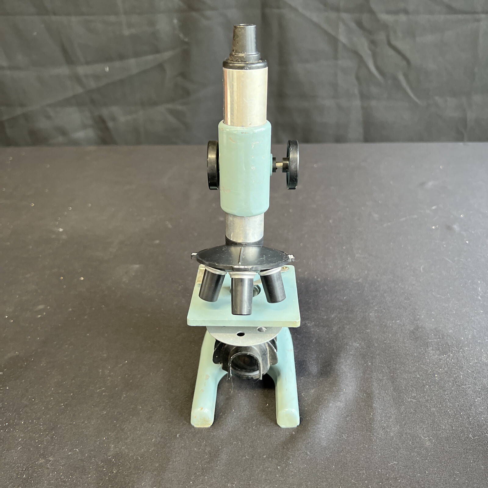 VTG 1960’s Porter Microcraft 264 Teal Science Lab Microscope w/ Case