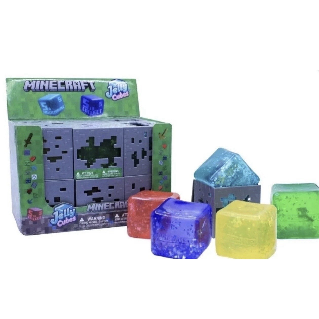 VIRAL Squishy Minecraft Jelly Cube Minecraft SquishMe Cubes Glitter [x1 RANDOM]