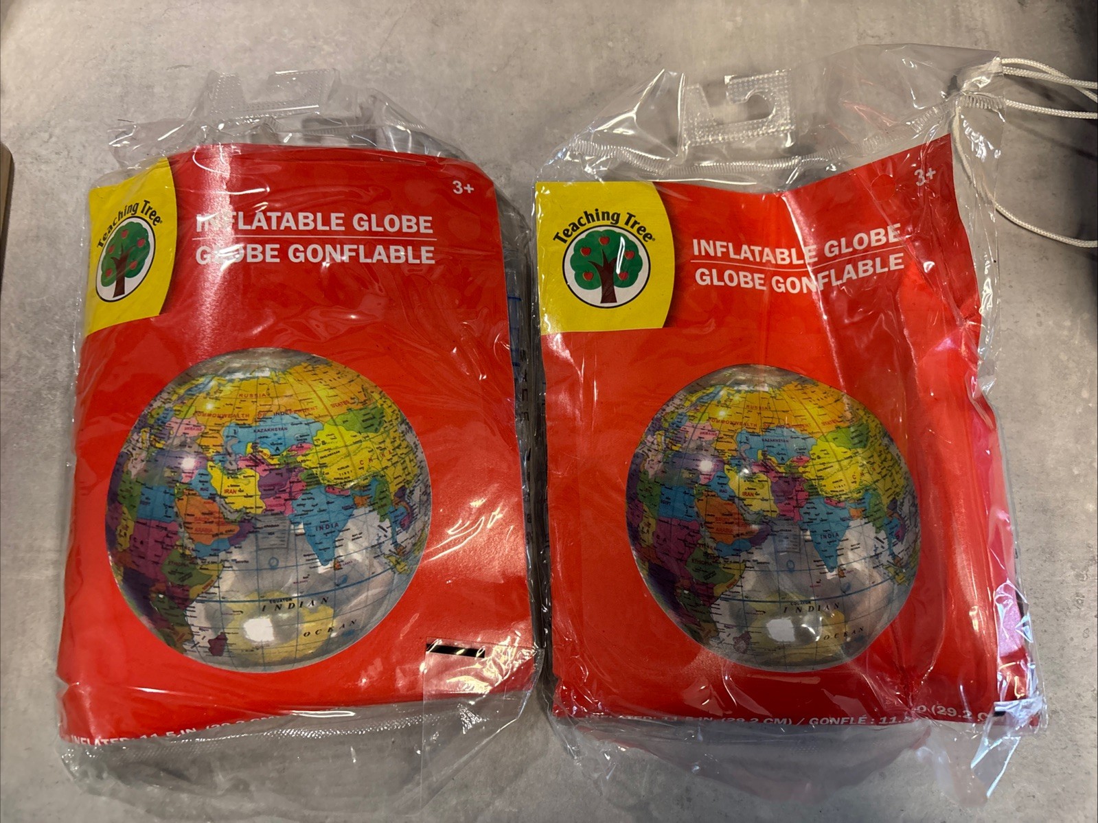 Set of 2 Inflatable Globe Blow up Beach Ball World Globe Classroom Teaching
