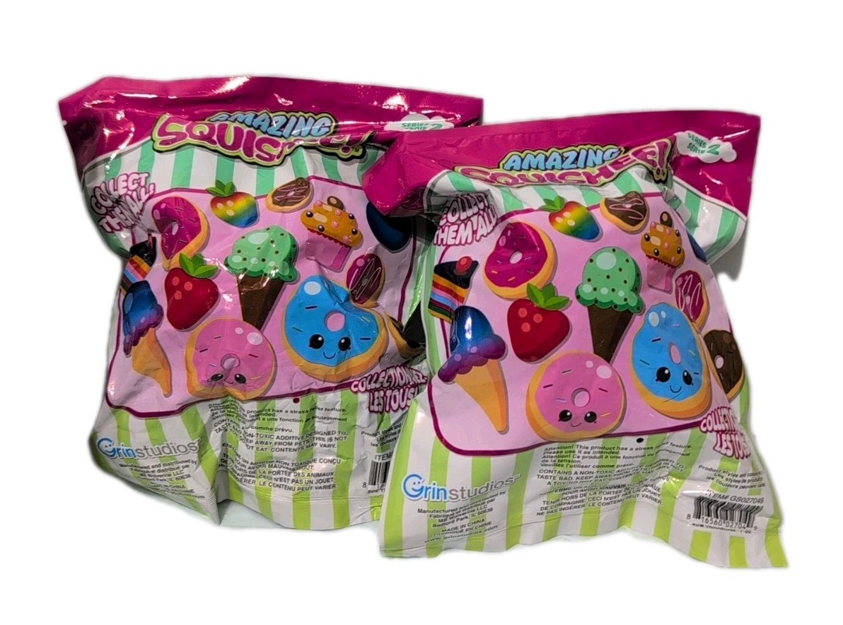 Amazing Squishee Strawberry & Ice Cream Cone Series 2 Soft Foam Slow Rise Stress