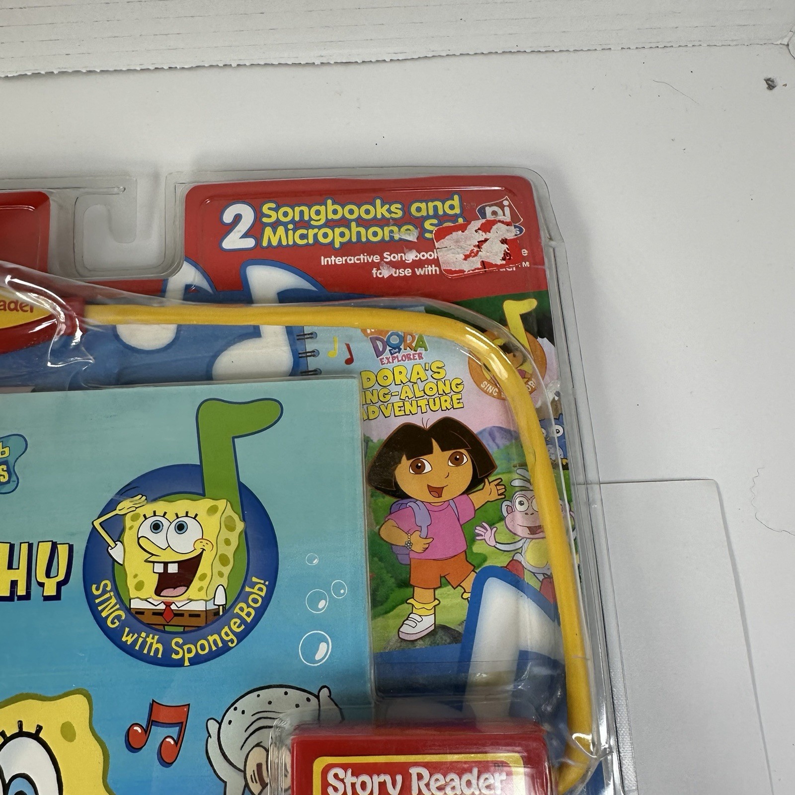 Y2K SpongeBob Dora The Explorer Story Reader 2 Songbooks and Microphone Set NEW