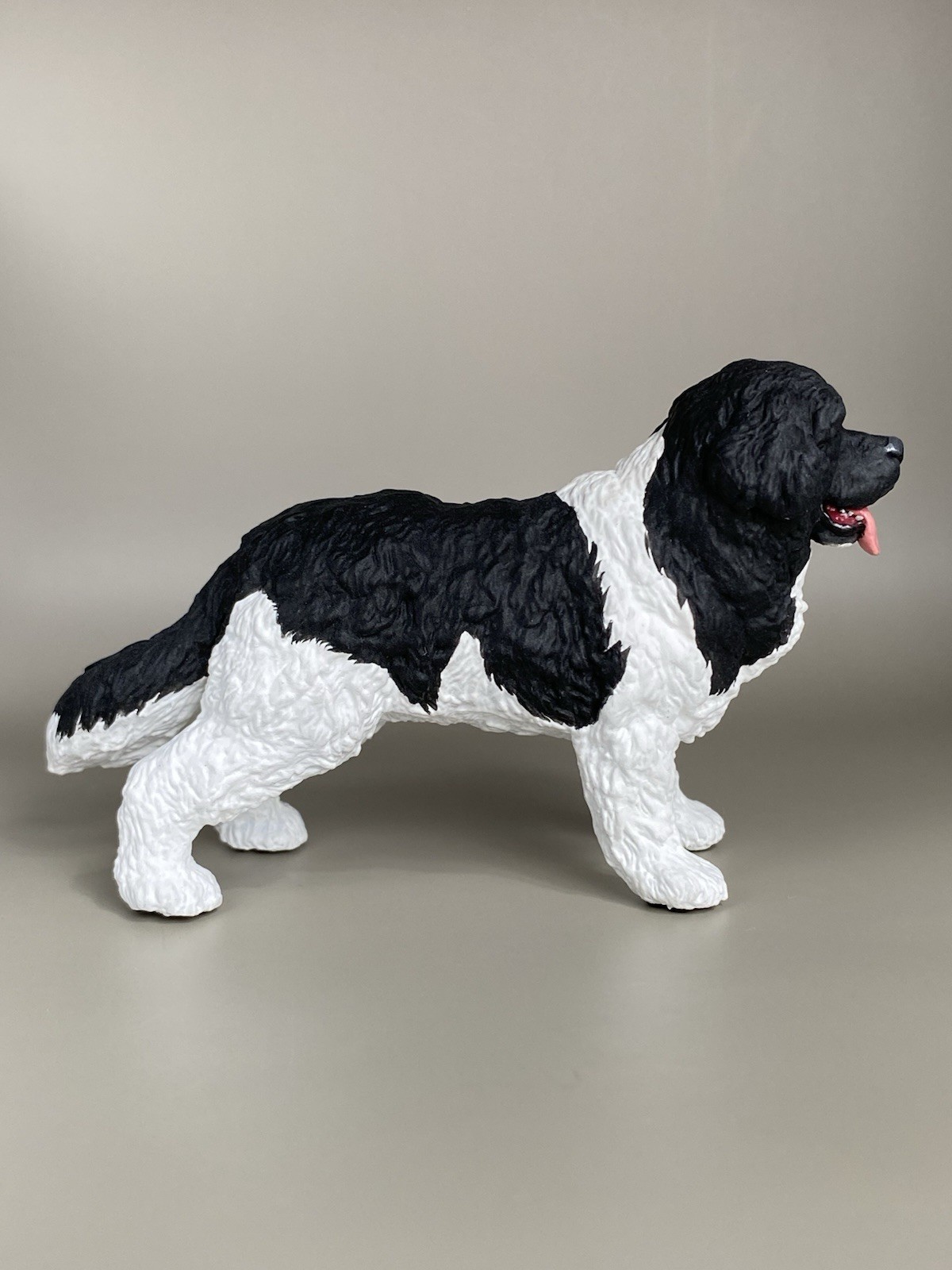 OOAK Custom Schleich PAPO Newfoundland Dog Plastic Toy Animal Figure