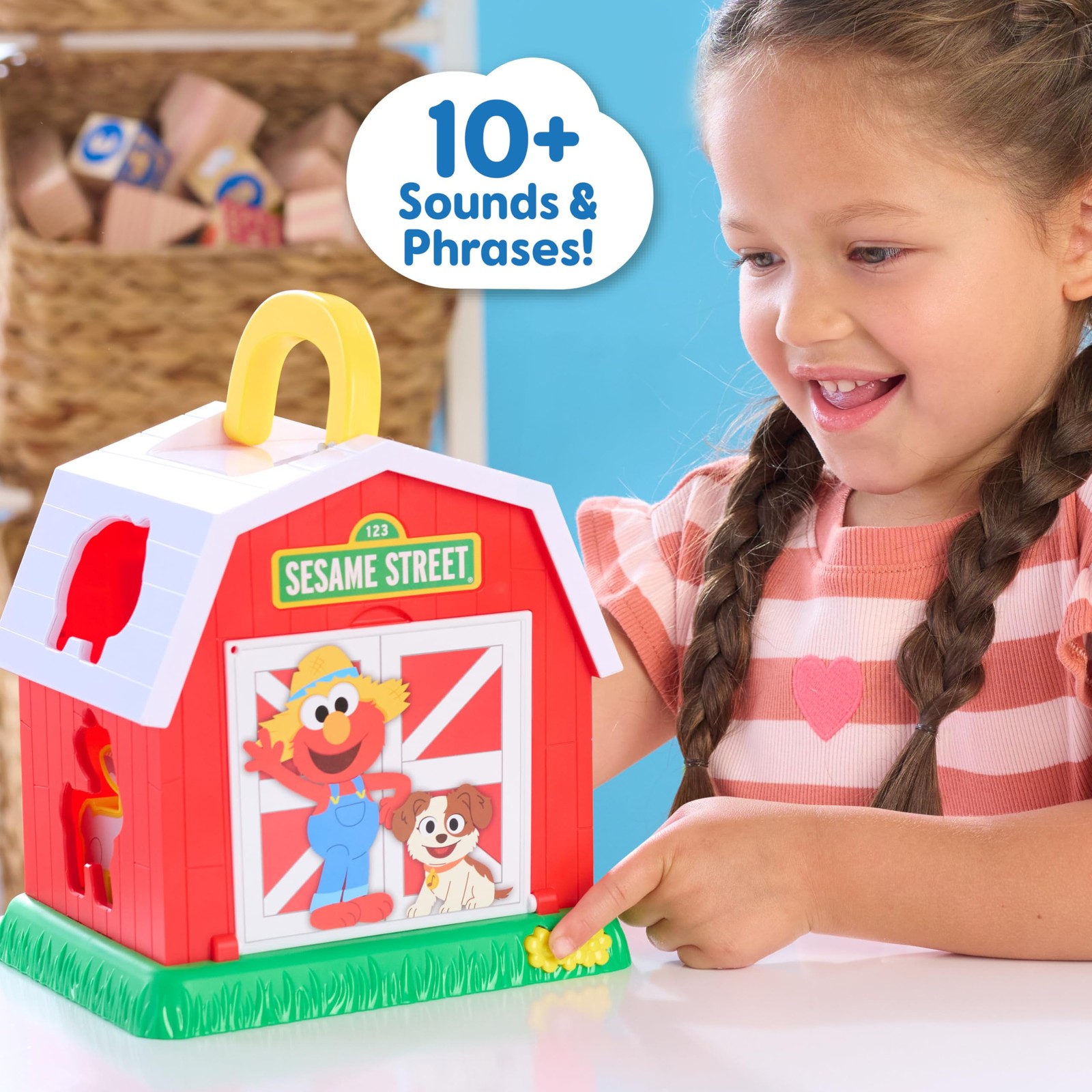 Sesame Street Elmo’s Learn & Sort Barn with Music and Small, Multi-color