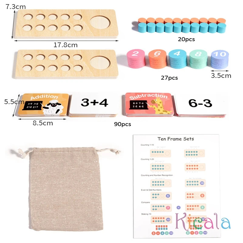 Kids Math Arithmetic Wooden Digital Decomposition Learning Toy