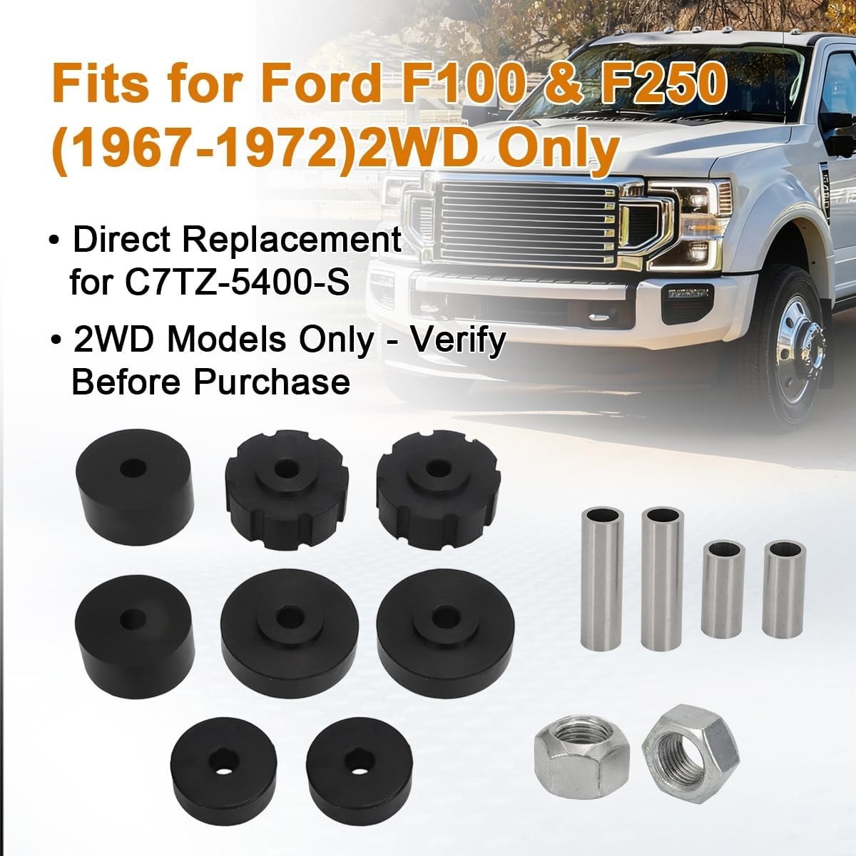 36 Pcs Cab Body Mount Kit for Ford F100 F250(1967-1972), Replacement for C7TZ-54